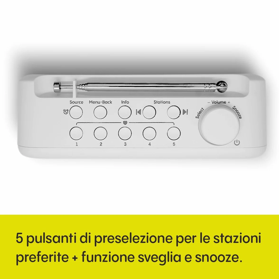 Pure Elan One2 Radio Portatile DAB+/FM Bluetooth 5.1 LCD Bianco Cotone