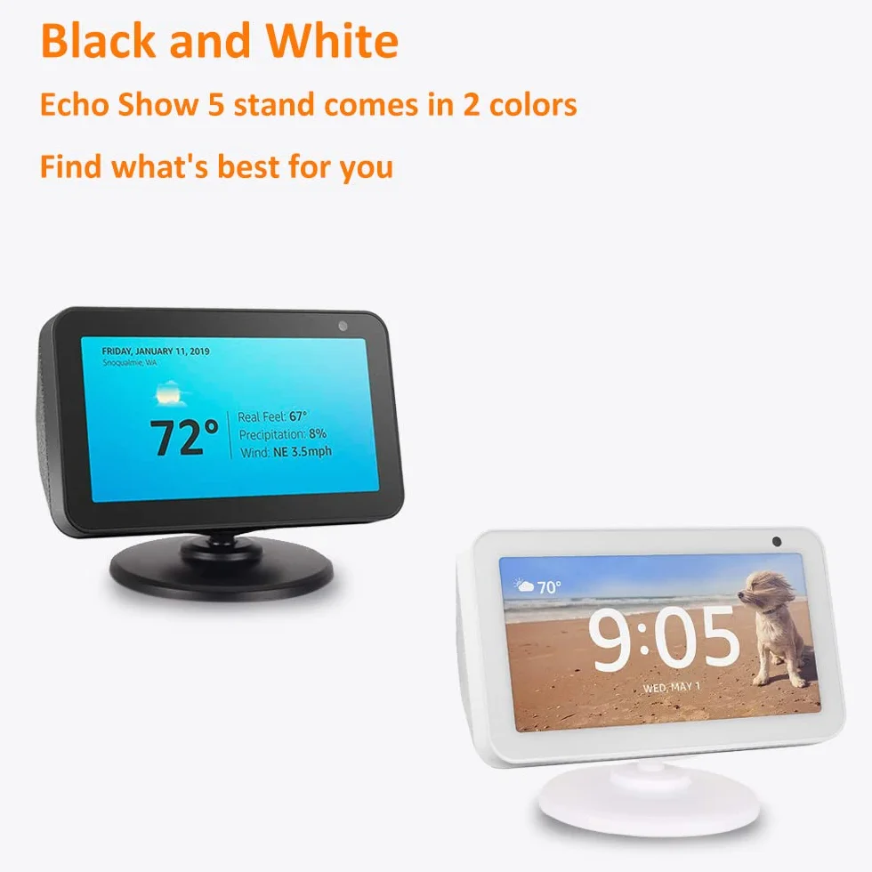 Supporto regolabile magnetico 360° per Amazon Echo Show 5, nero