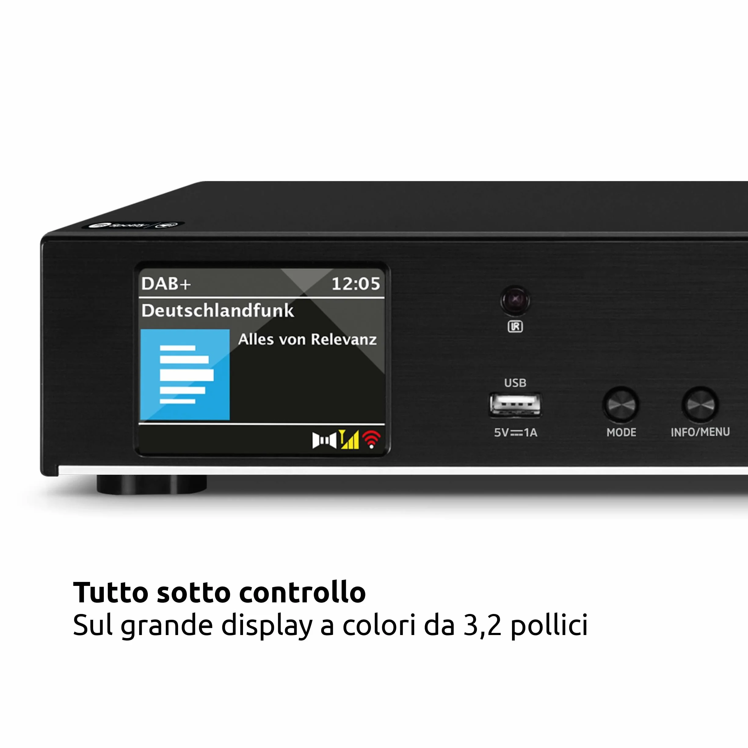 TechniSat DIGITRADIO 143 (V3) Sintonizzatore HiFi Radio Internet DAB+ Bluetooth Spotify Connect Nero