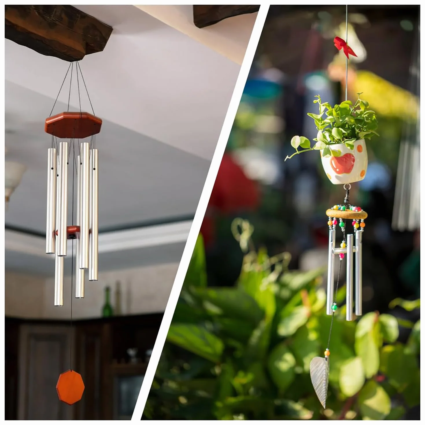 Shirene Tubi a vento fai da te, 30 pezzi, accessori per campanelle a vento con 5 diverse lunghezze in alluminio, per casa, giardino, terrazza e fai da te