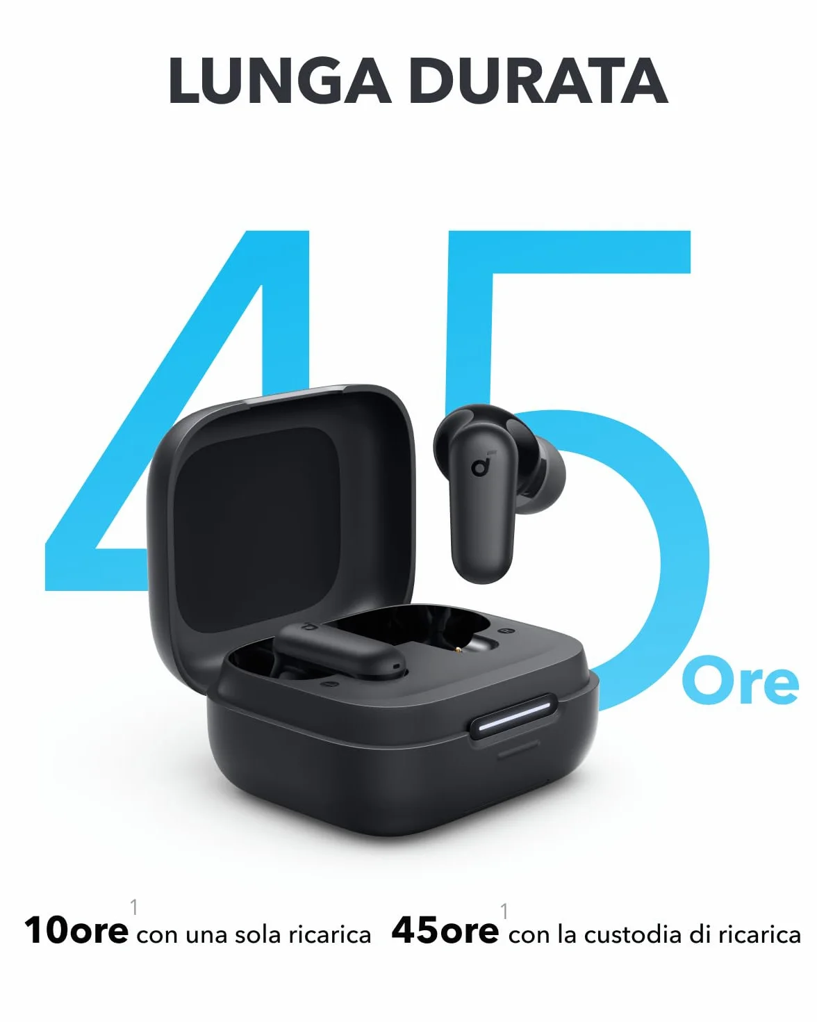 Soundcore P30i Cuffie Bluetooth Anker, Auricolari Wireless Cancellazione Rumore, Bassi Potenti, 45 Ore, IP54, Bluetooth 5.4