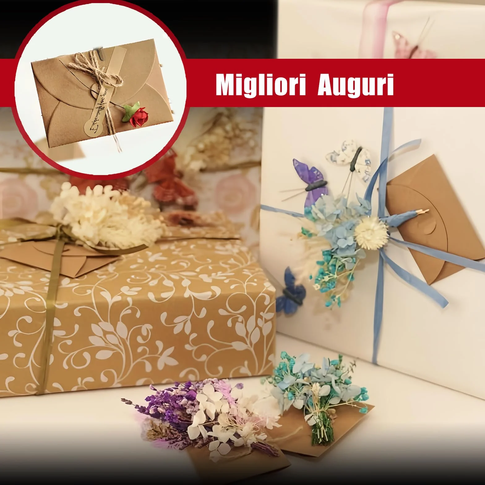 Buste di Carta Kraft Retro con Chiusura a Cuore 25 Pezzi per Biglietti di Auguri e Inviti
