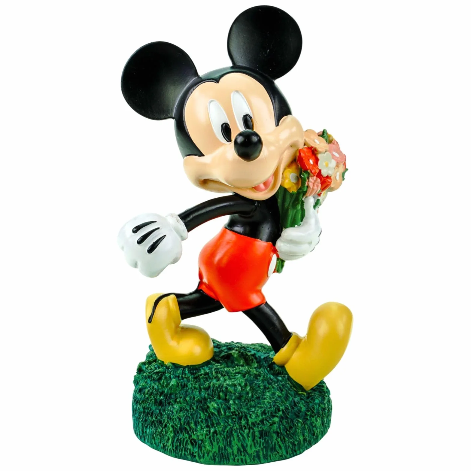 Mickey Mouse - Statuetta decorativa da giardino con fiori Disney con licenza ufficiale, 20 cm, resistente alle intemperie, in poliresina, per giardino, balcone, terrazza e soggiorno, idea regalo