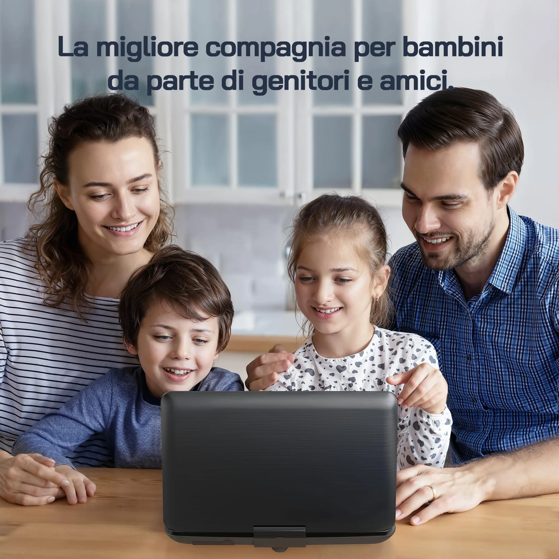 WOLFANG 17,5" Lettore DVD Portatile con 15,6" Display HD, 5000 mAh Batteria, Nessuna Restrizione Regionale