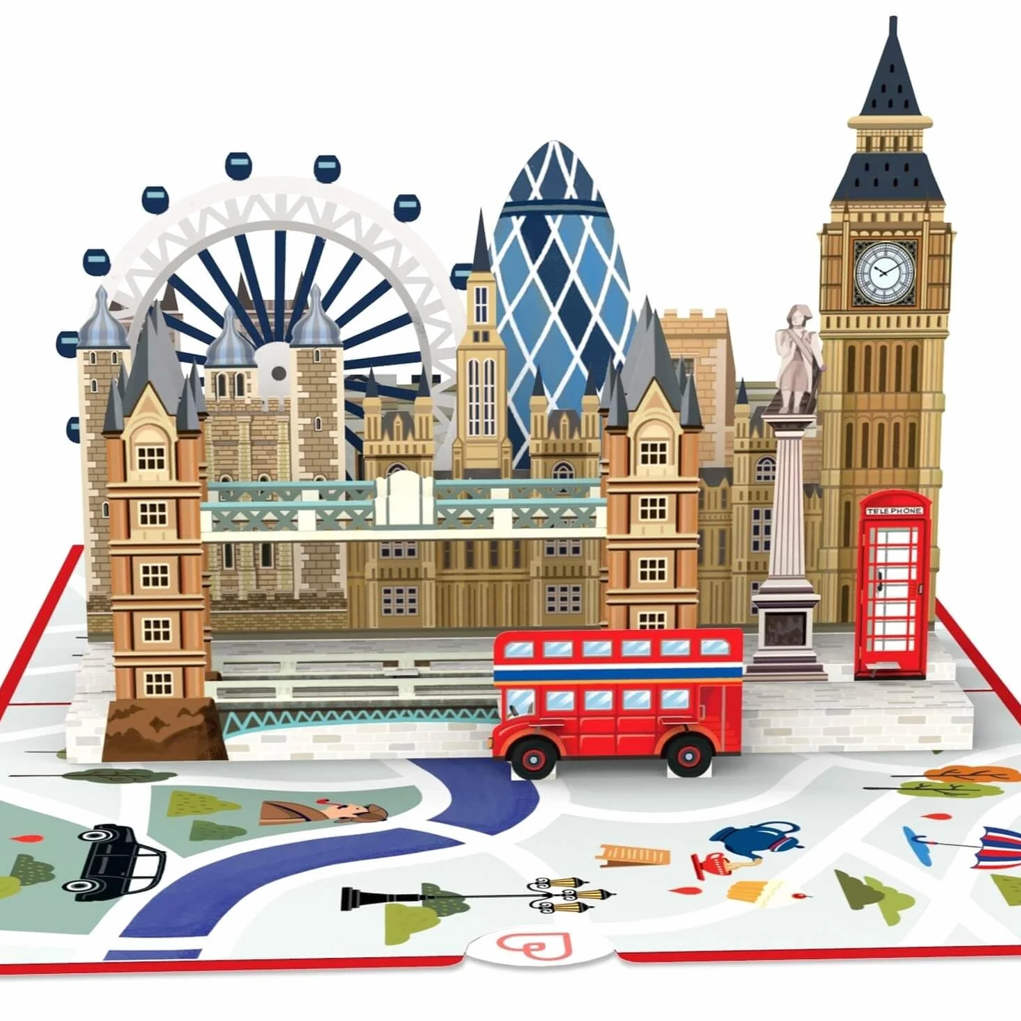 papercrush® Biglietto pop-up Londra 3D - Carta regalo viaggio sorpresa per uomo viaggiatore