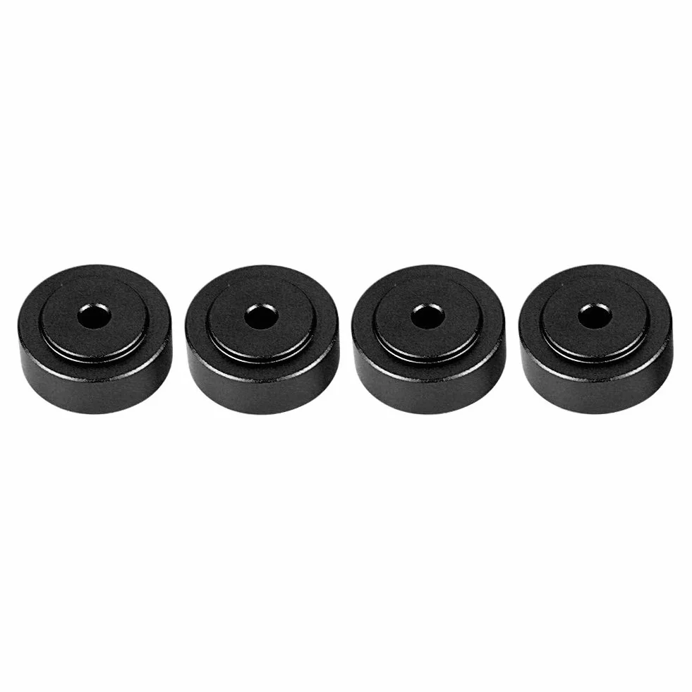 Piedini di Isolamento Giradischi in Lega di Alluminio 4 Pezzi 20x8 mm Nero