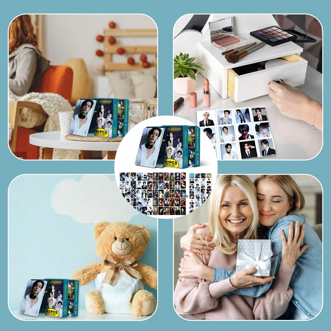Enhypen Kpop Foto Cartoline Album Star Maschile 92 Pezzi 60 Card 32 Adesivi Regali Fan