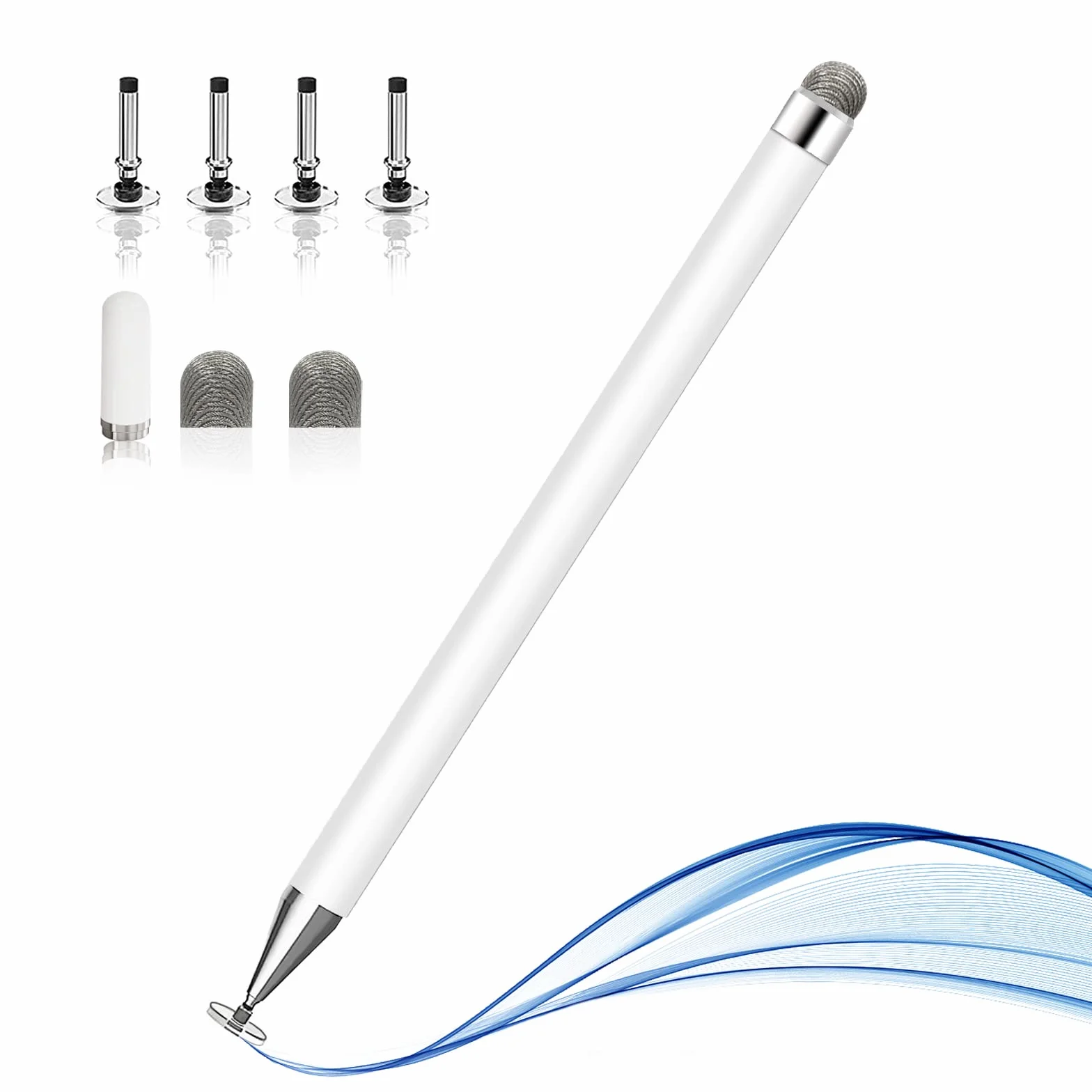 Pennini capacitivi per touch screen, punta a disco, universale, bianco