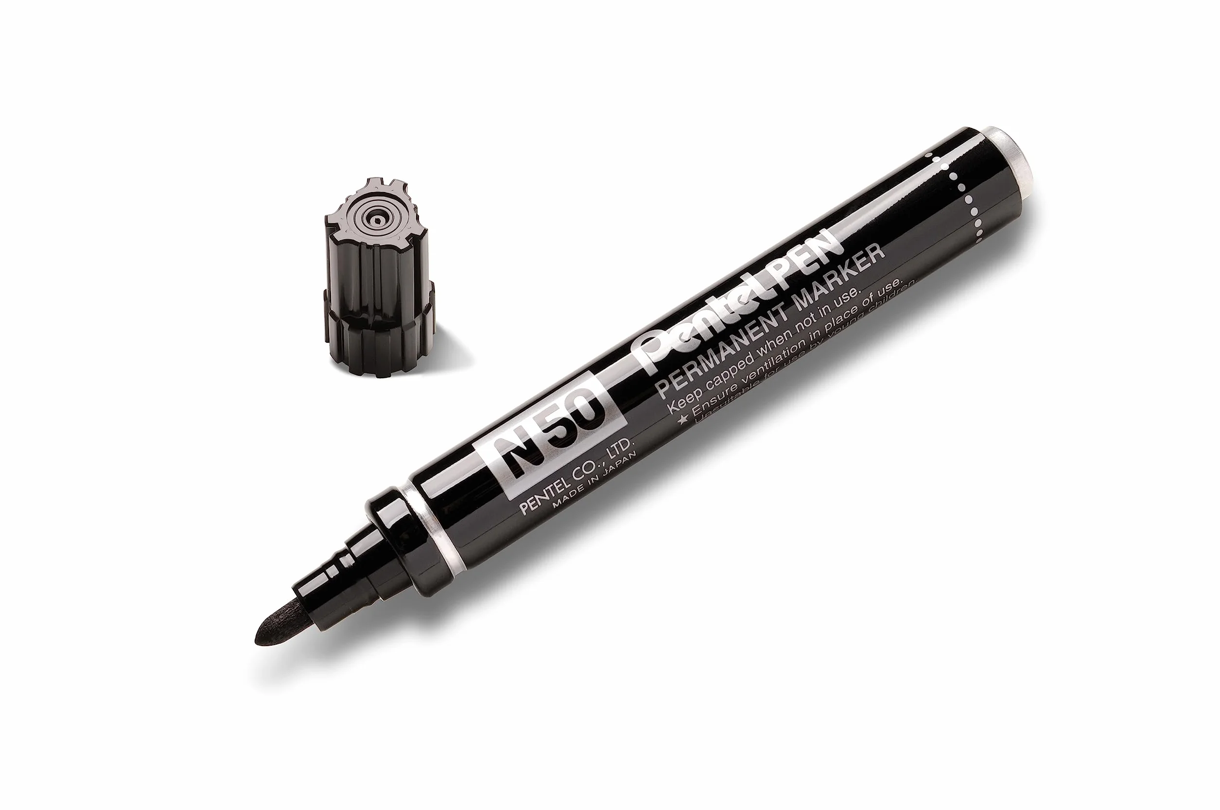 Pentel N50 marcatore permanente punta conica nero 3 pz