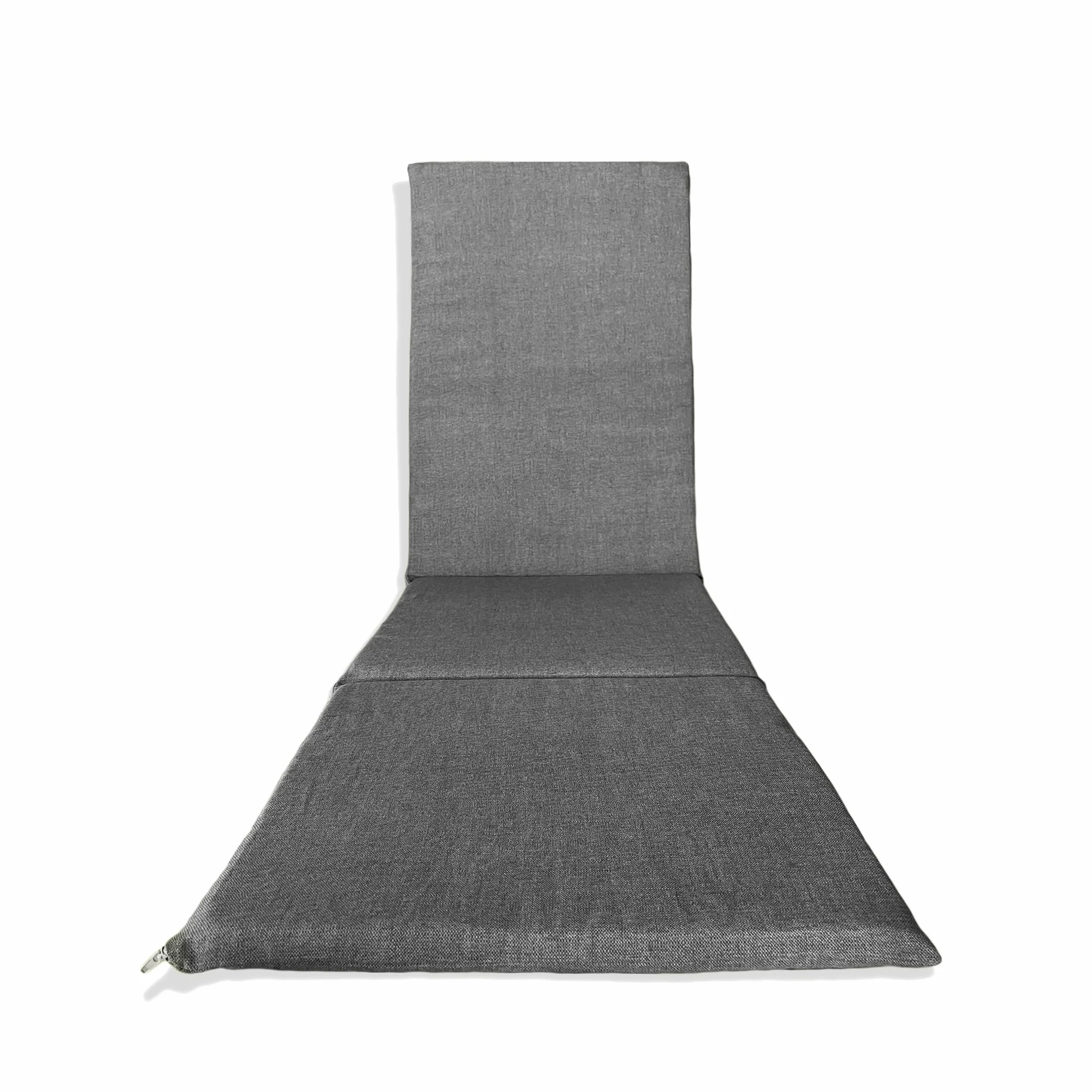 Cuscino Imbottito per Sdraio in Legno 165x50x3,5 cm Made in Italy - Ricambio cuscino sedia Sdraio Tinta Unita (Grigio)