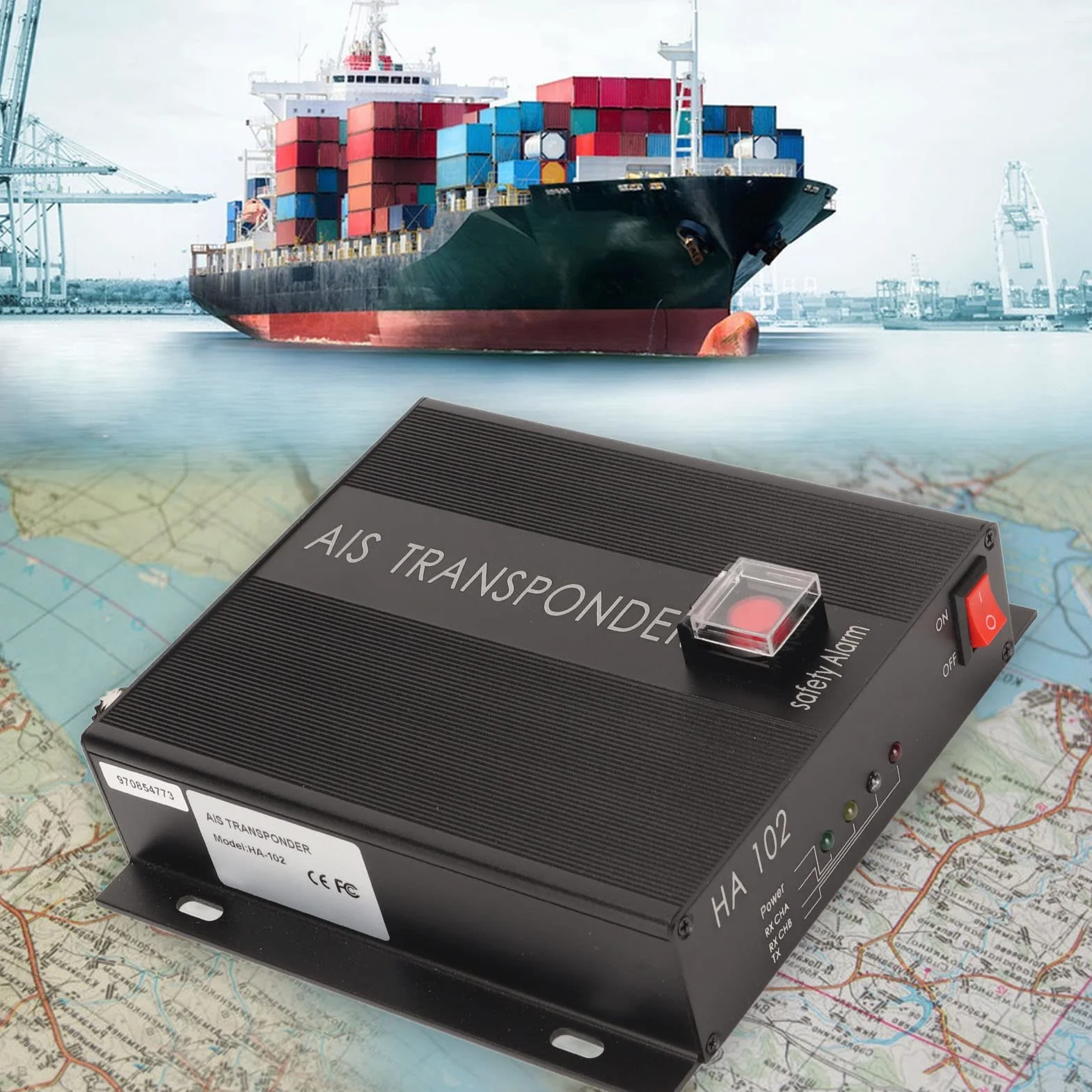 Ricevitore AIS per Marine Dual Channel 156.025-162.025 MHz con GPS e Allarme LED