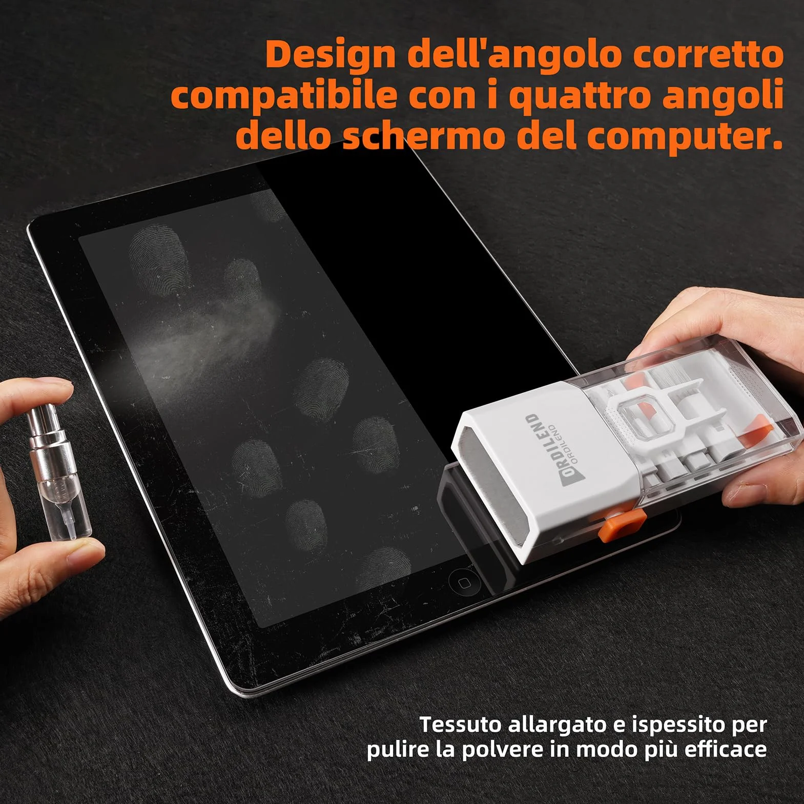 Ordilend Kit di Pulizia per iPhone Airpods Tastiera Laptop Screen Cleaner PC Computer Tablet Camera Lente Earbuds Bianco