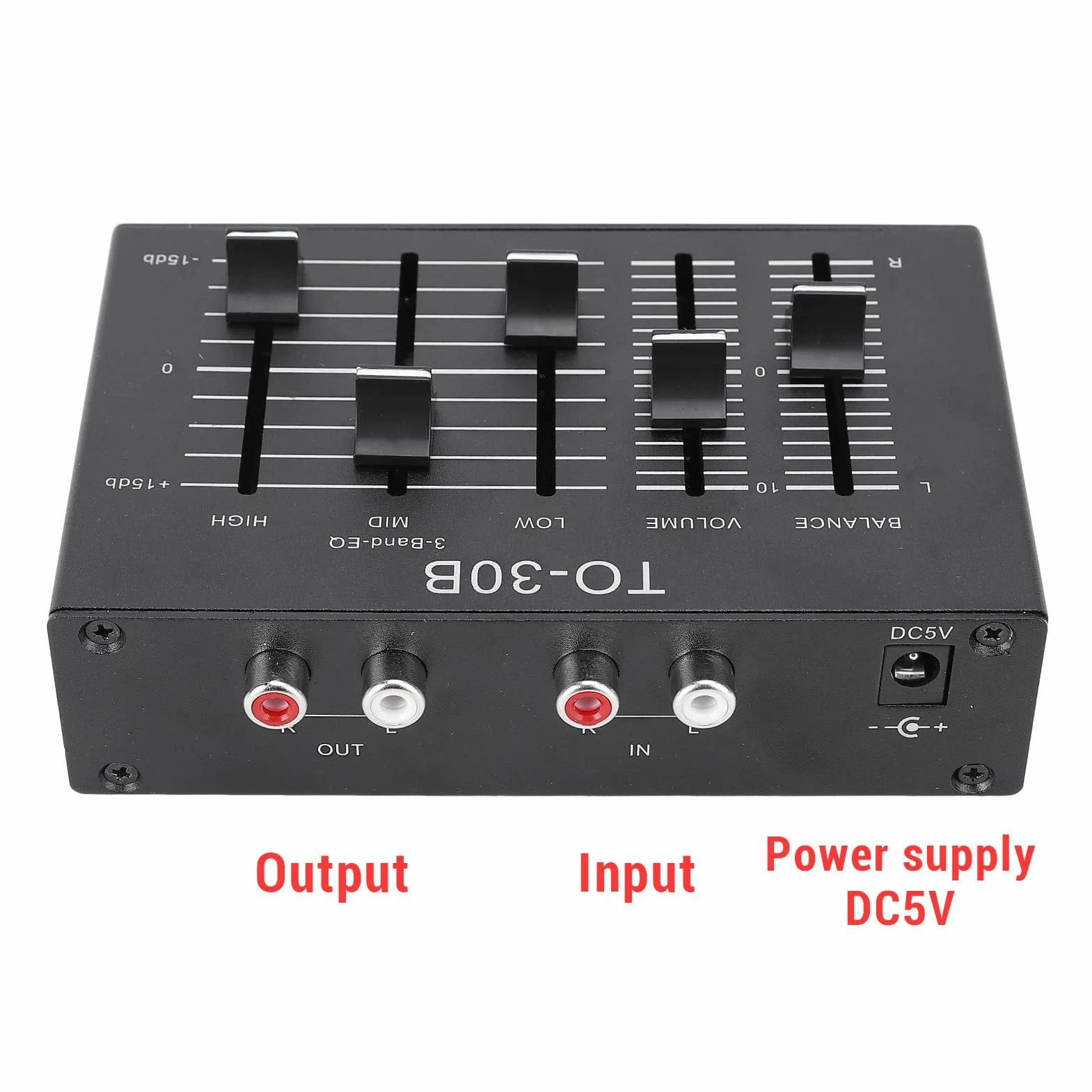 Equalizzatore EQ a 3 Bande Stereo Alto Medio Basso Preamplificatore Controllo Bilanciamento Canale Audio