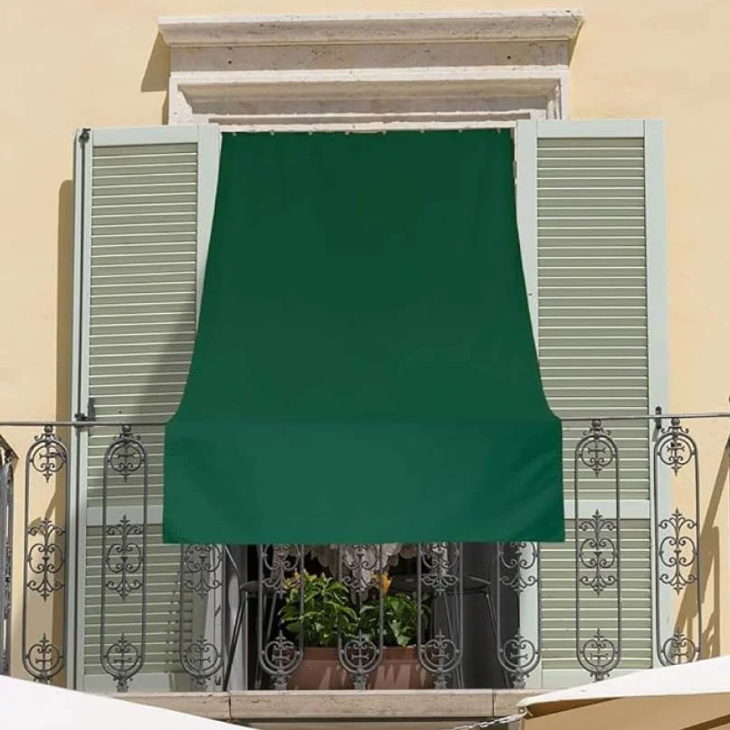 INTRECCI Tenda da Sole per Esterno, Tenda da Sole per Balconi, Impermeabile, a Caduta, 145x250 cm, Telo Ombreggiante, Riduce Luce e Calore, Migliora la Privacy, Colore Verde.