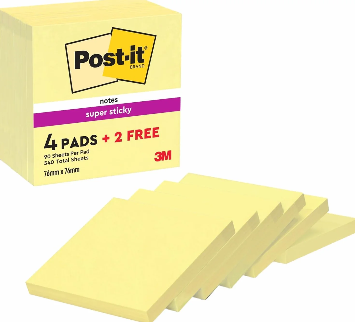 Post-It Foglietti Adesivi Super Sticky Canary Yellow 90 foglietti Giallo