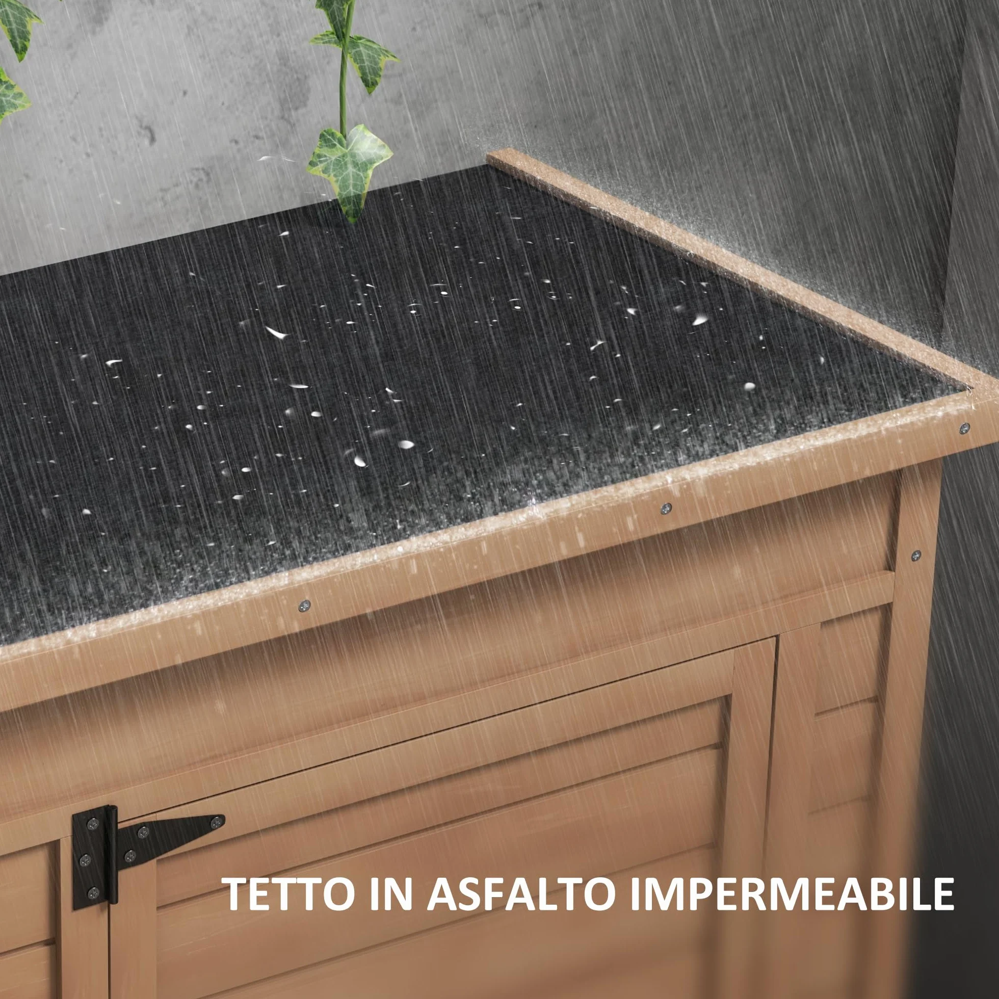 Outsunny Armadio da Esterno in Legno 75x56x117cm Marrone