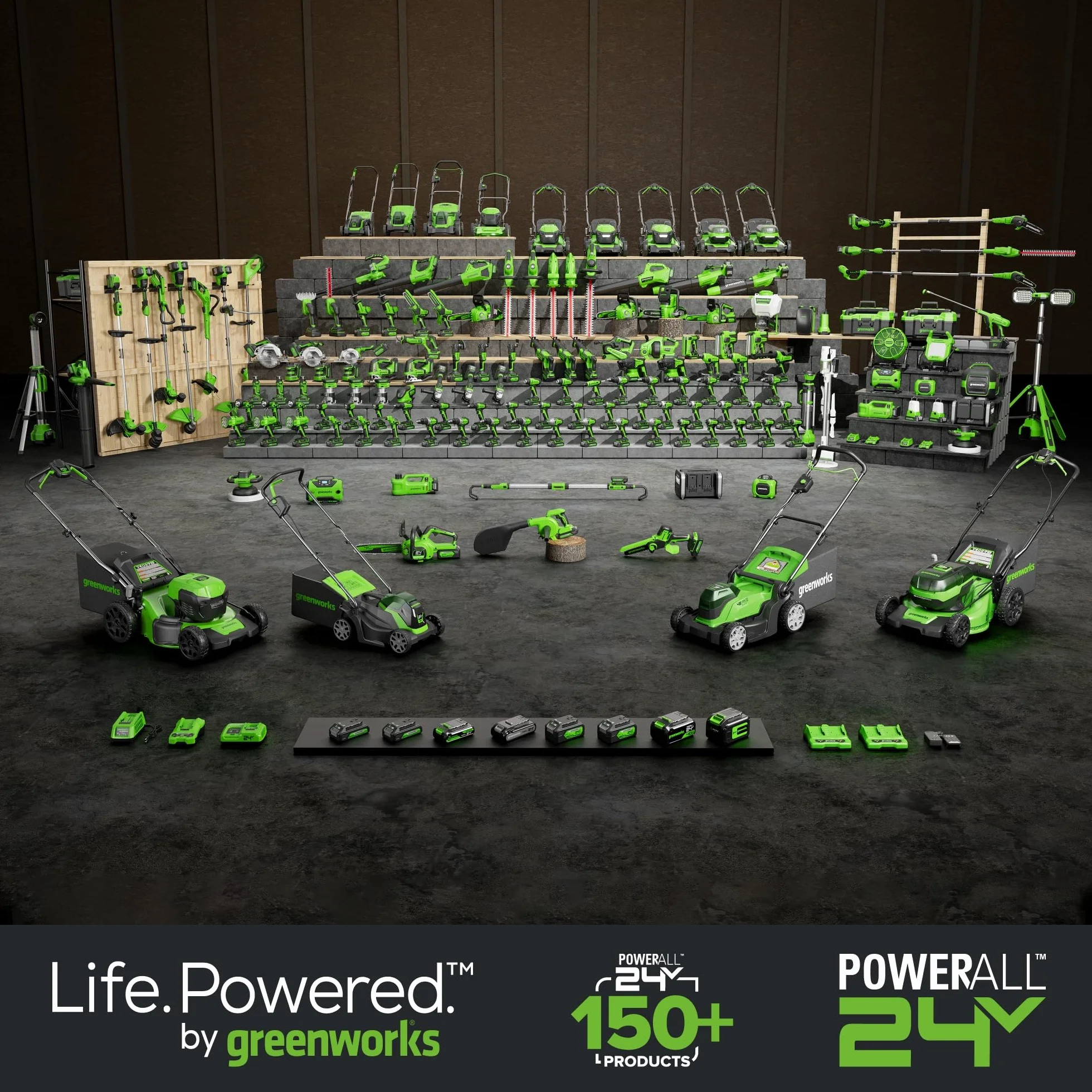 Greenworks 48V(24V x 2) Aspirafoglie Soffiatore a Batteria con Tracolla, Motore Brushless, 322km/h, 9m³/min, Sacco di Raccolta 45L, 2 4Ah Batterie, e Caricabatterie, Garanzia 3 Anni GD24X2BVK4X