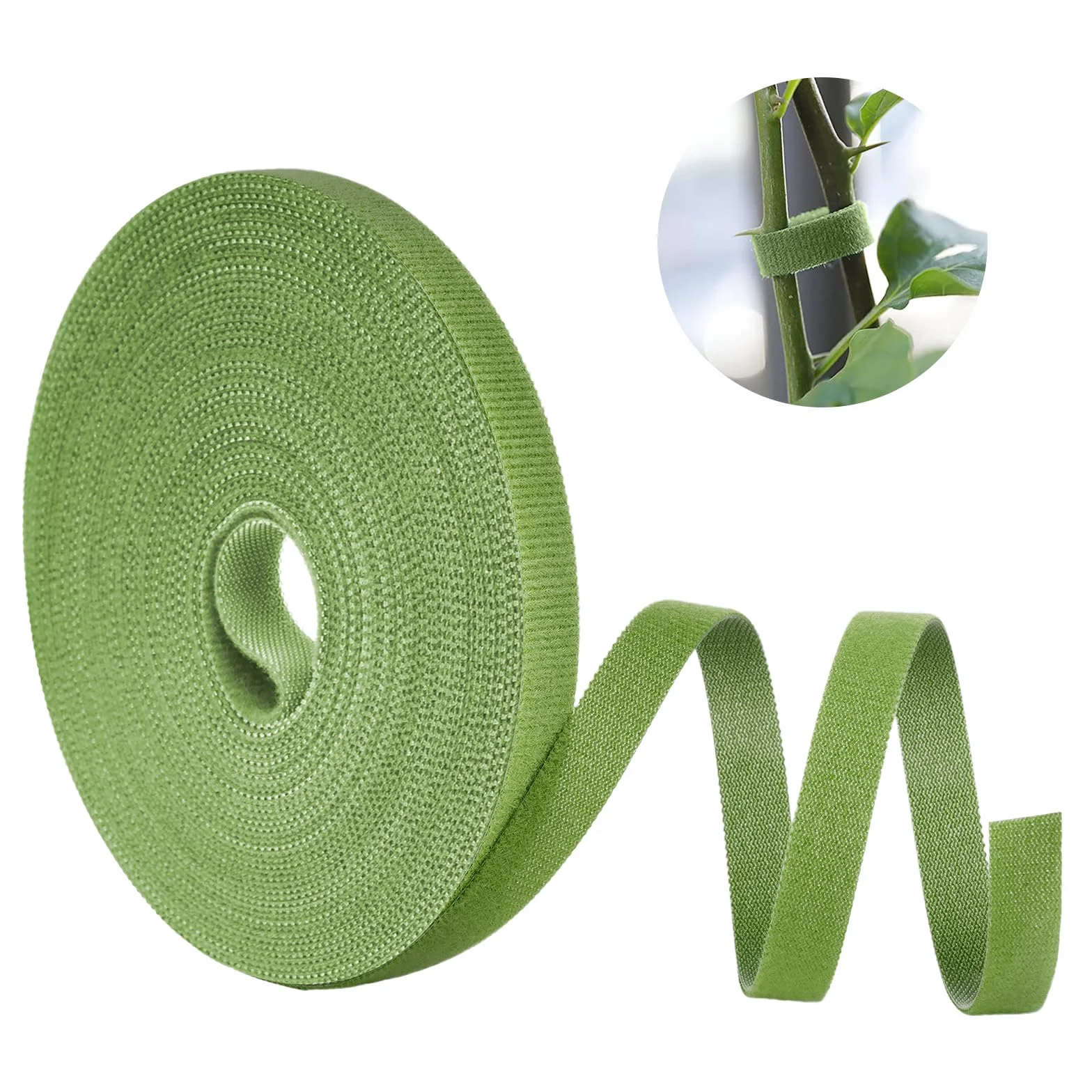 Fascette per piante 15m x 10mm, nastro da giardino verde riutilizzabile, autoadesivo, per arrampicata e gestione dei cavi