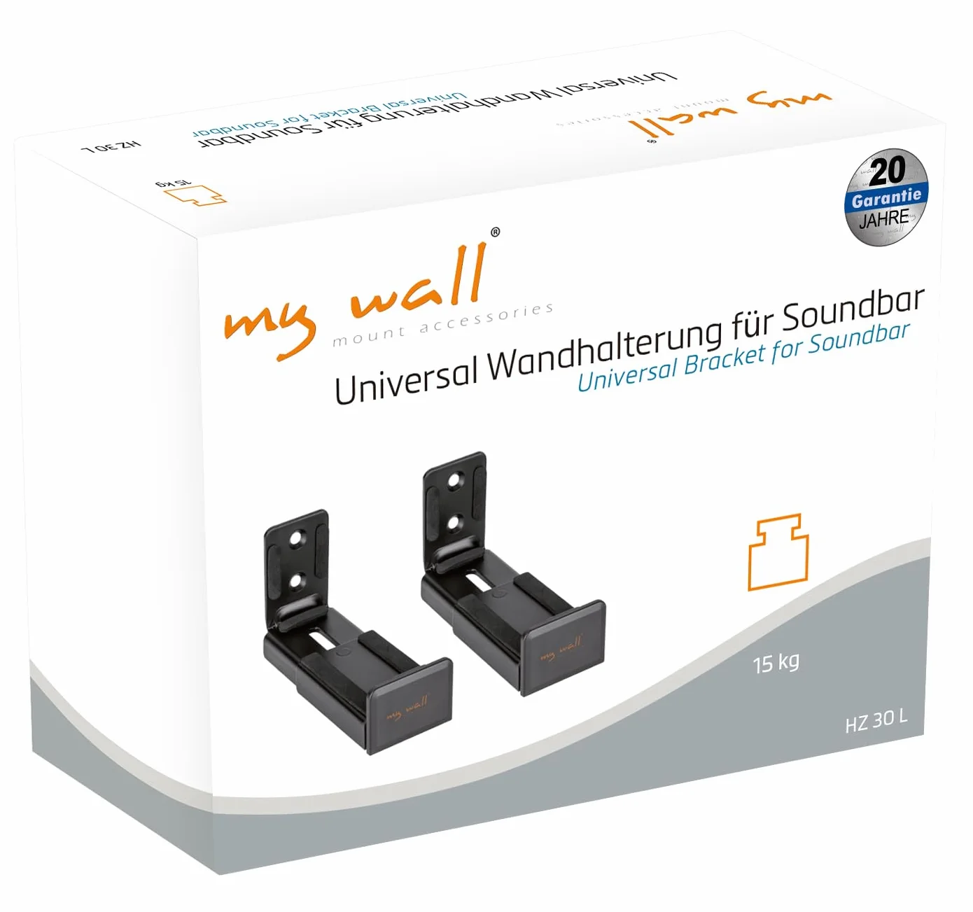 myWall Soundbar HZ30L Supporto da Parete Universale 8,9-15,5 cm 15 kg
