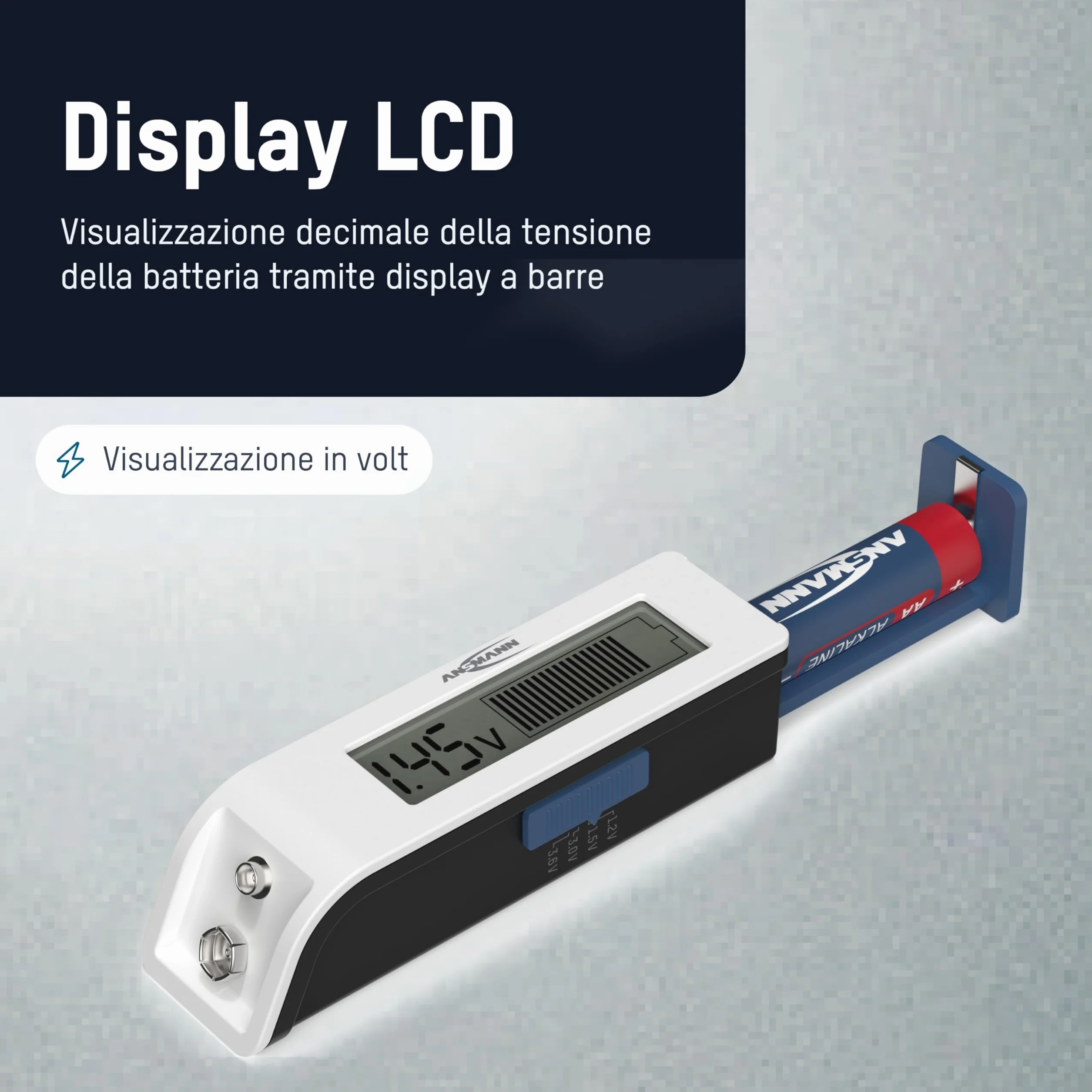 ANSMANN Tester per batterie ricaricabili con display LC