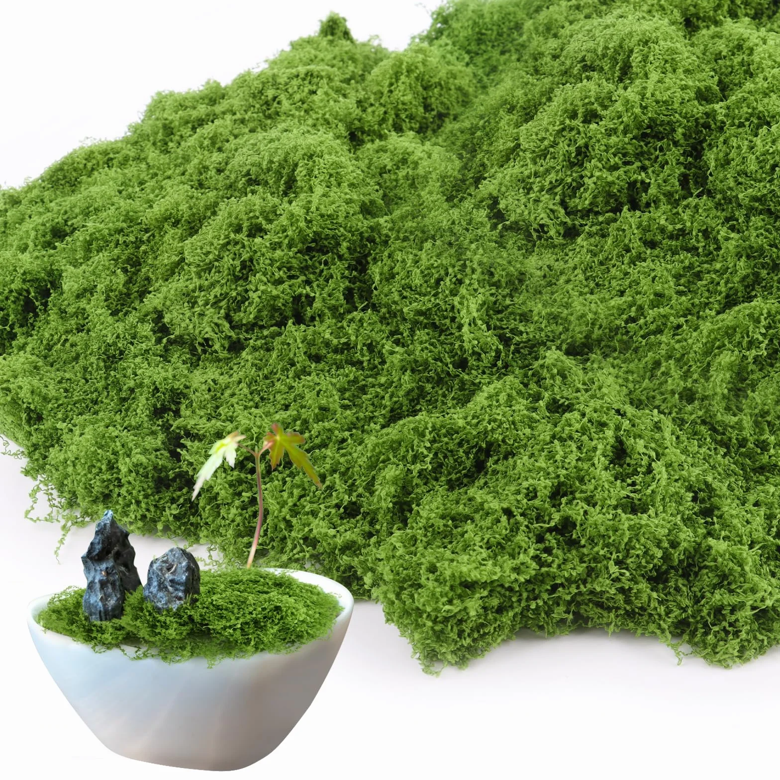 Muschio Stabilizzato 100g - Lichene Artificiale per Decorazioni, Riutilizzabile per Modellismo, Acquari, Casa (Verde Scuro)