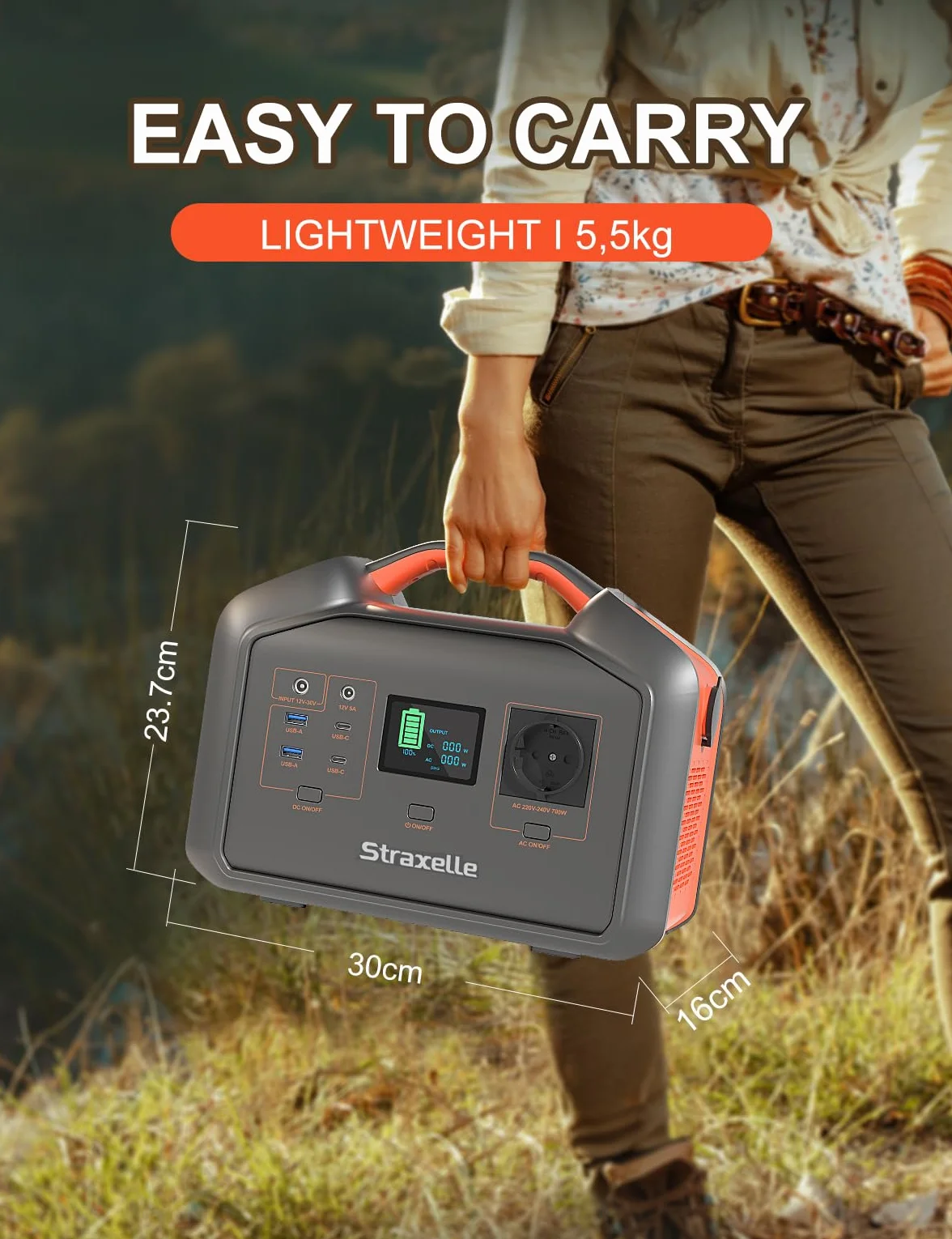 Centrale Elettrica Portatile 700W (Picco 1000W), 519.48Wh MPPT Solar Generator Batteria 150W Power Station Portatile da Campeggio per Partito Generatore Elettrico Emergenza Portatile