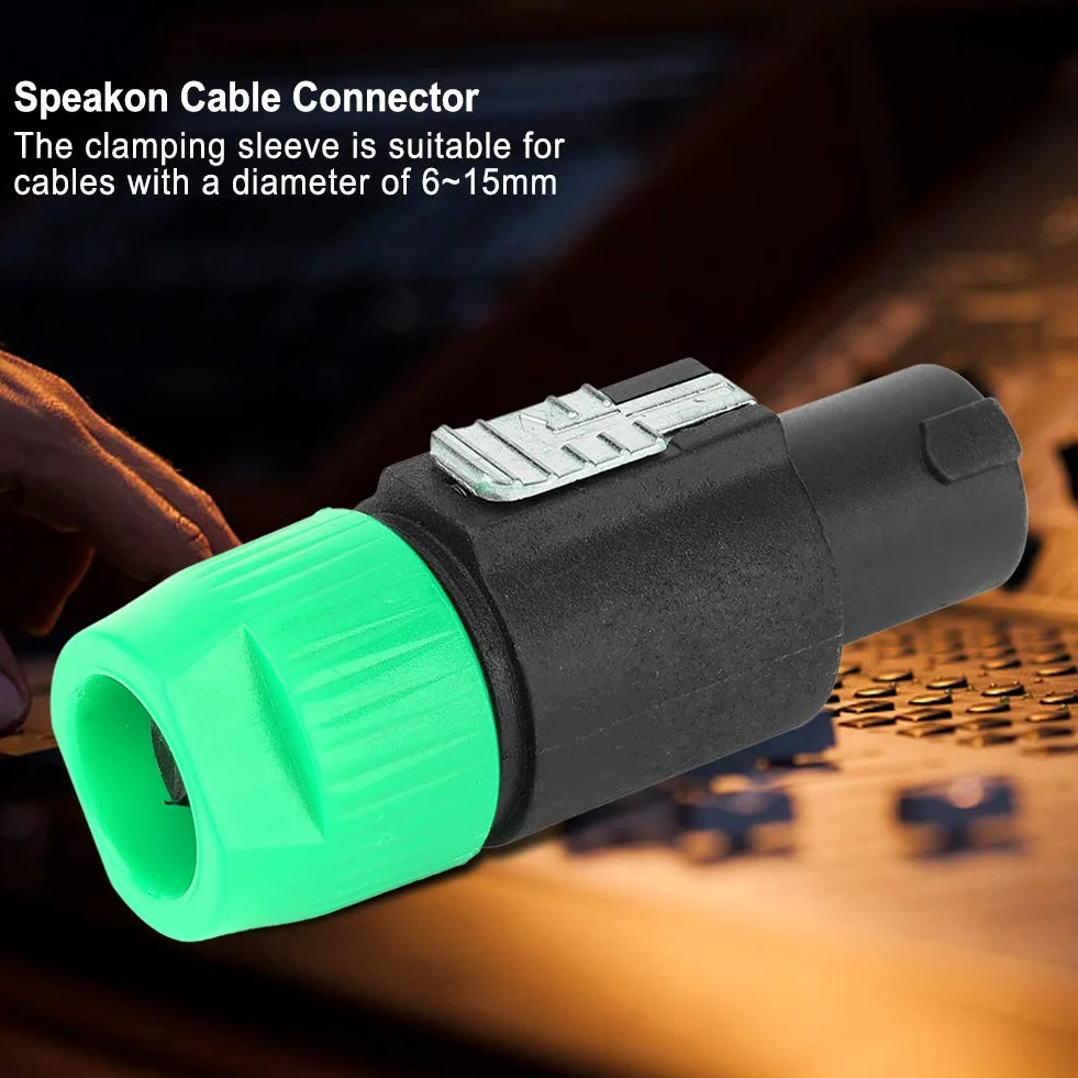 Connettore per Cavo Speakon NL4FC 4 Pin Impermeabile 10PCS Verde