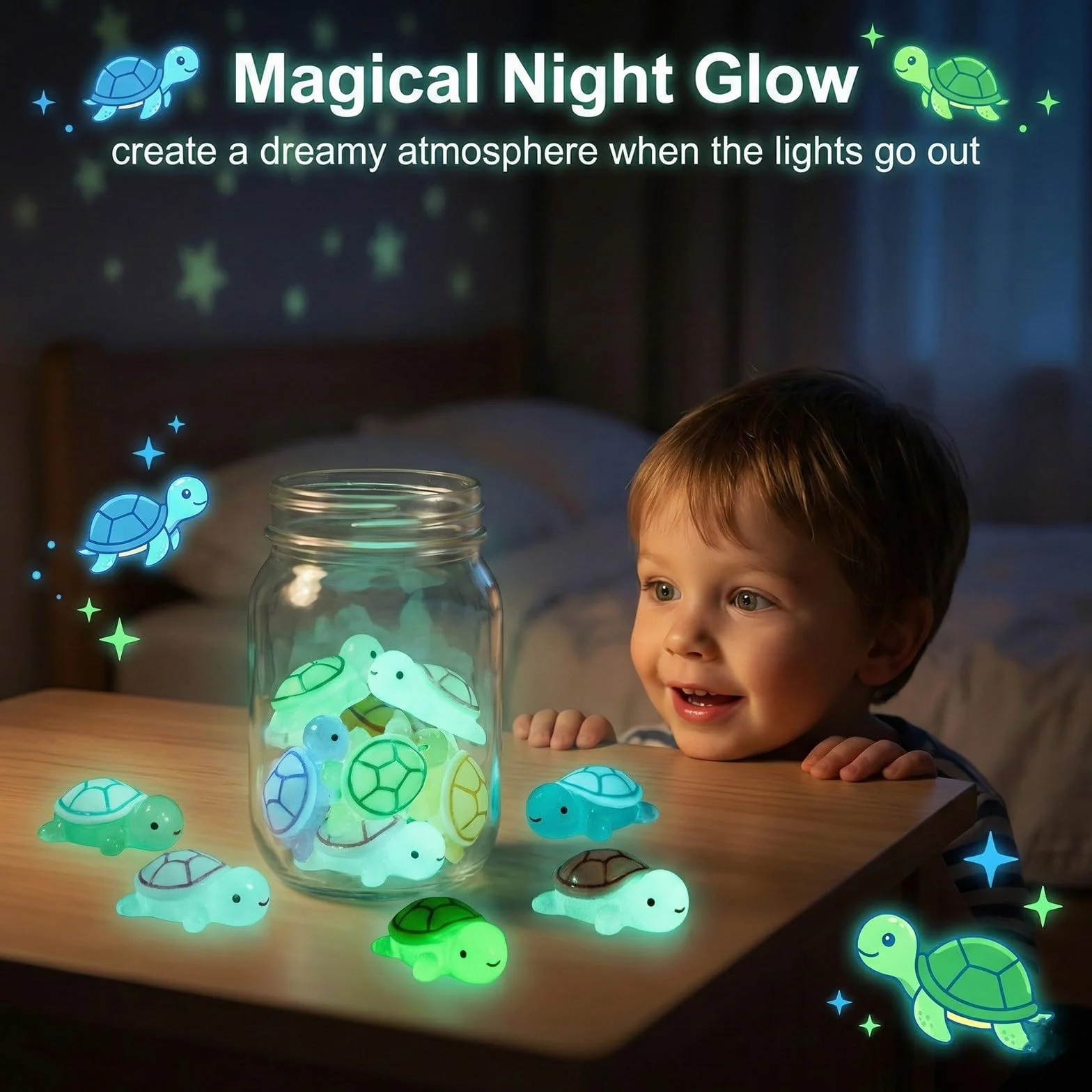 30 Pezzi Mini Tartarughe Luminose in Resina Statuette 3D a Forma di Tartaruga Mini per Fai da Te Micro Paesaggio Giardino Decorazione Vaso e Acquario
