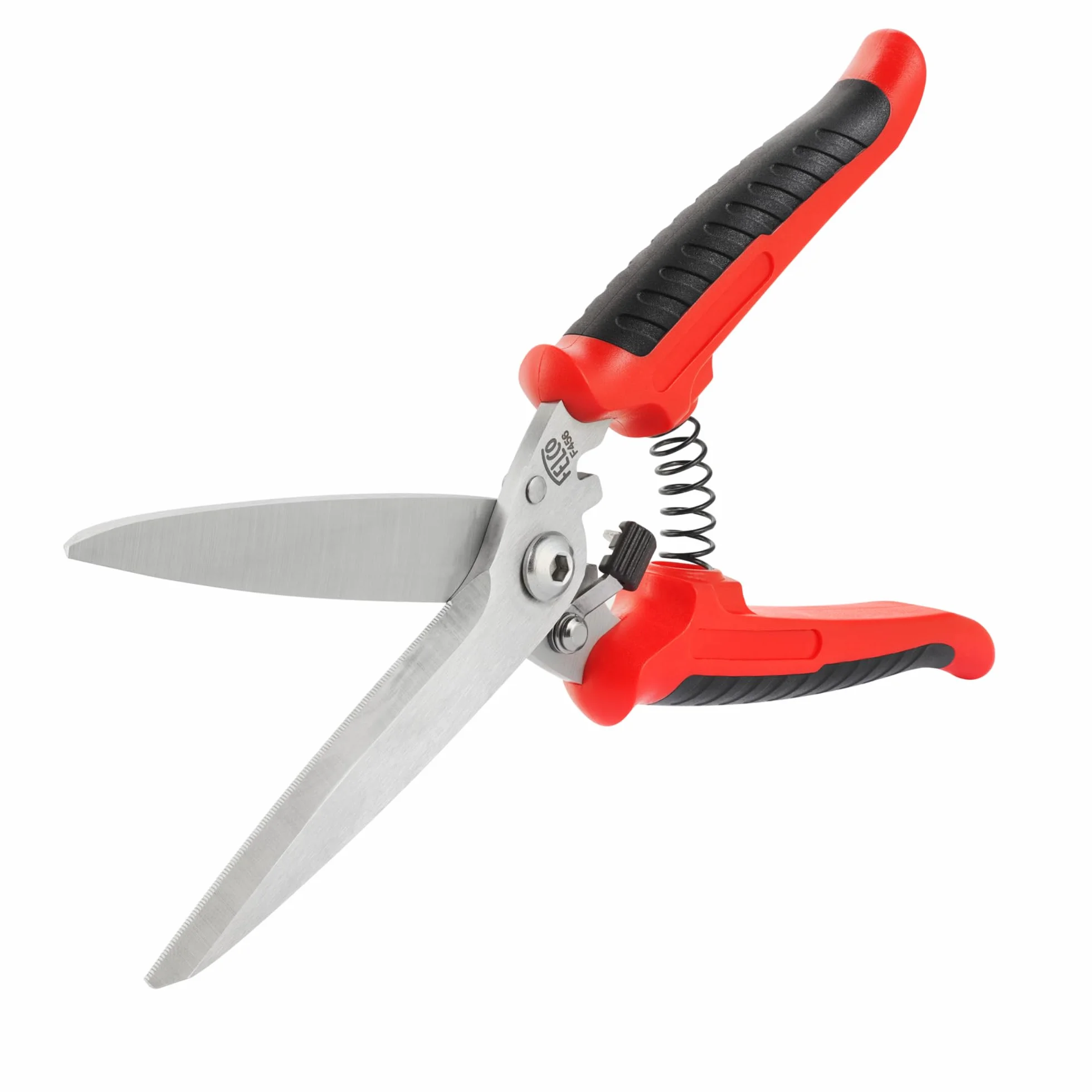FELCO 456 Forbici Multiuso, Lame Curve in Acciaio Inossidabile, Lama Seghettata per Presa Sicura, Strumento da Taglio Multiuso per Giardino e Casa, Forbici di Precisione Premium