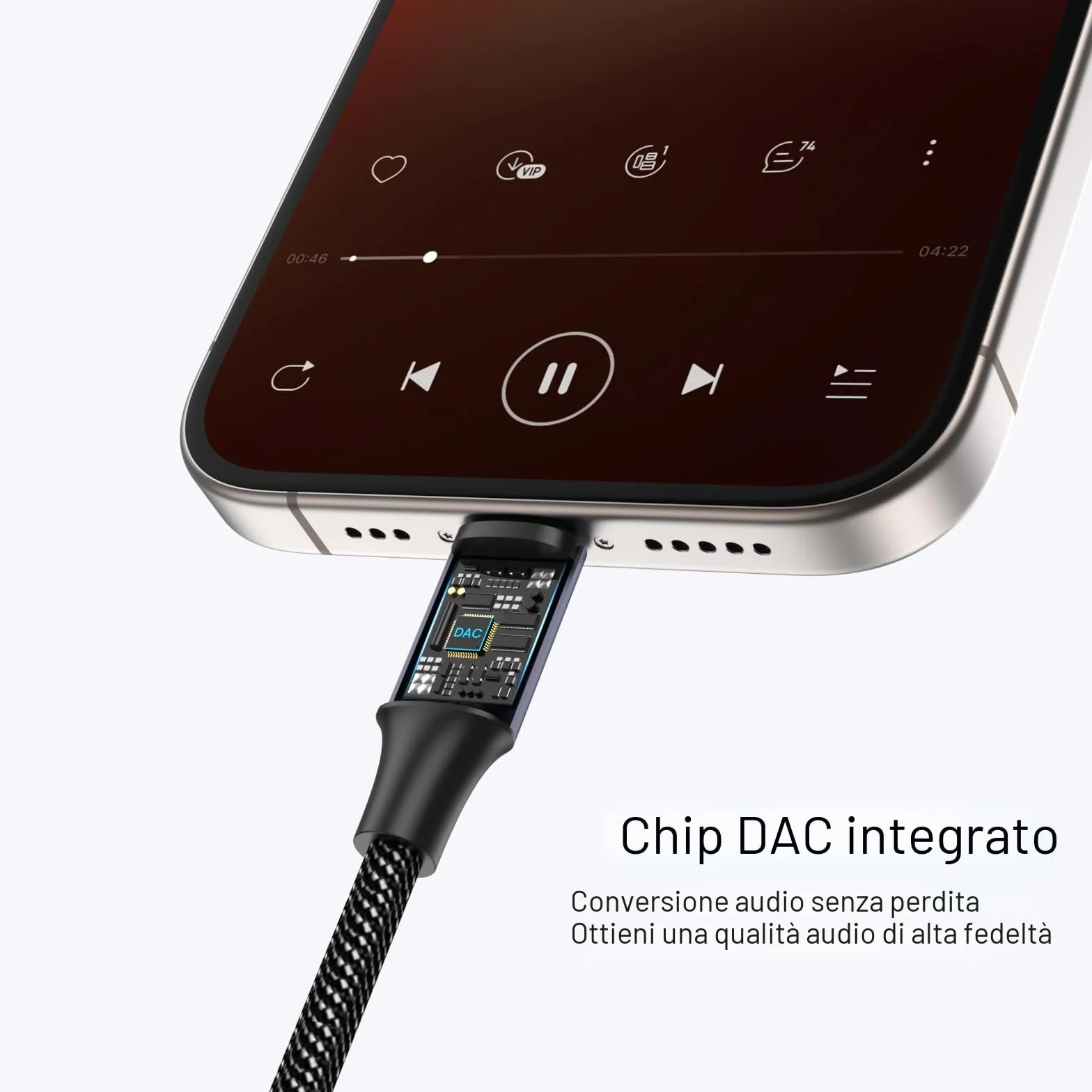 MOSWAG Adattatore per Cuffie USB C a 3.5 mm con DAC Integrato, Compatibile con iPhone 17 Pro Max Air Samsung Galaxy S26 S25 S24 XIAOMI Google Pixel