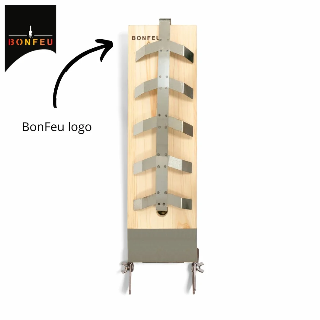 BonFeu Giardino Camino Broiling Board con Supporto Pesce Affumicatore