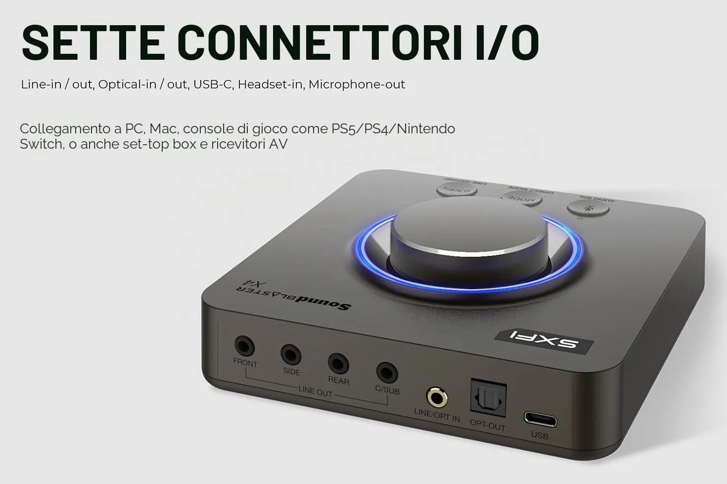 Creative Sound Blaster X4 Scheda audio esterna USB DAC 24 bit/192 kHz Super X-Fi 7.1