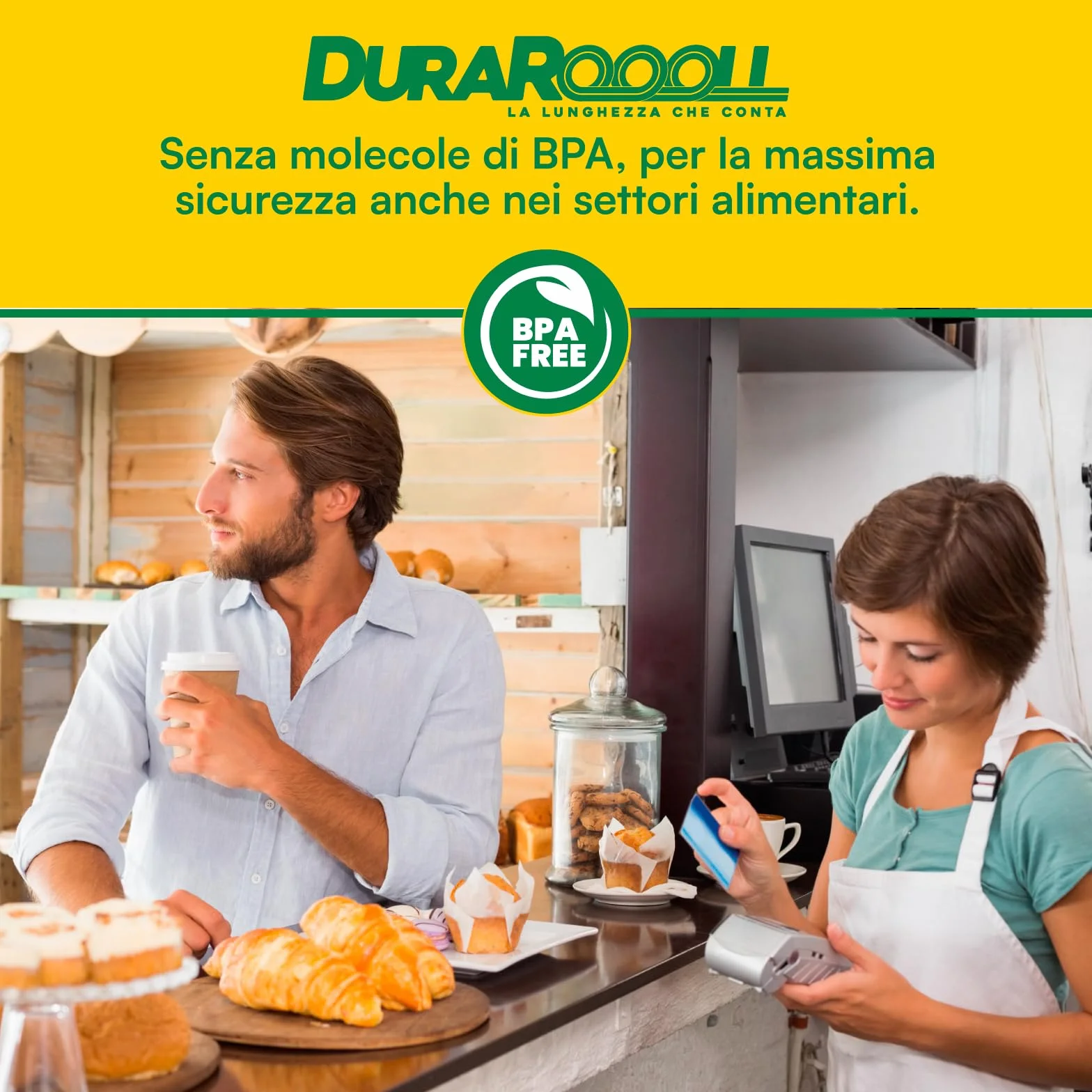 Carta per POS 57x36 Rotoli Termici DuraRoooll 16m Compatibile Nexi SumUp Pax Axerve Ingenico Smart POS
