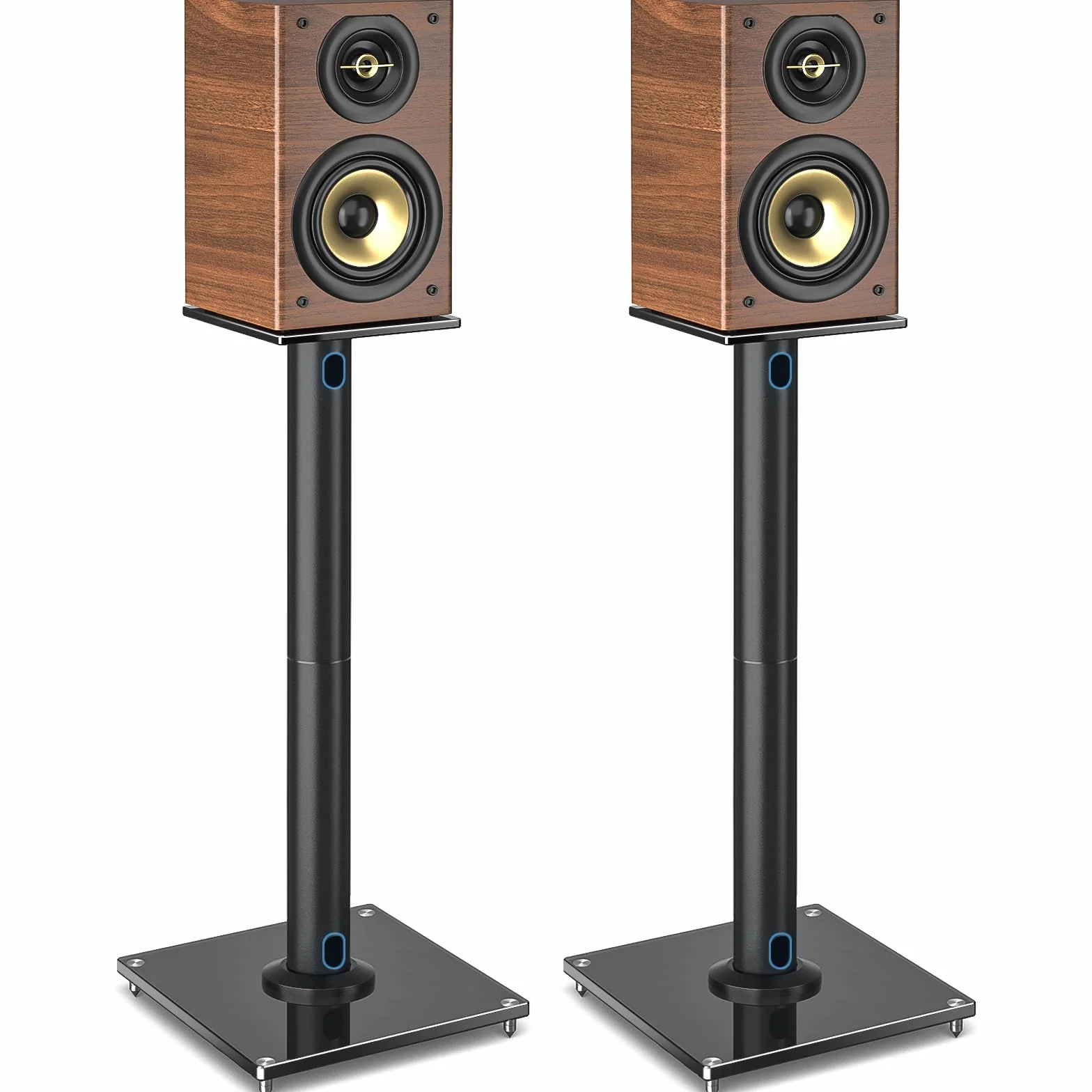 Rfiver 68cm Supporto universale per diffusori da pavimento, supporto per diffusori satellite e rack con gestione dei cavi, Nero