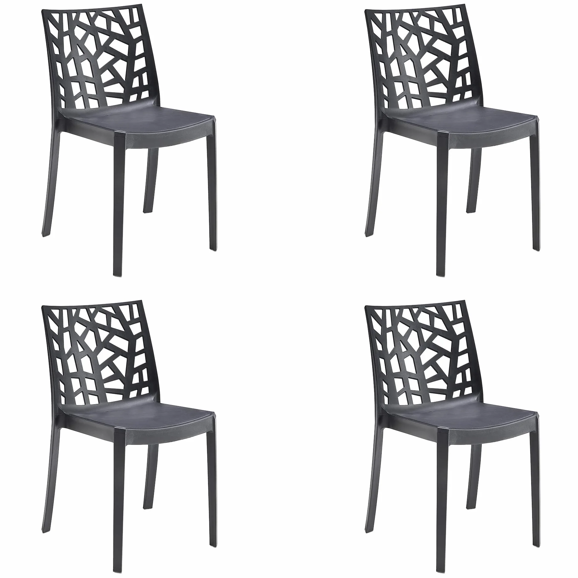 Totò Piccinni Sedia MATRIX in polipropilene design impilabile per esterno Made in Italy (4, Antracite)