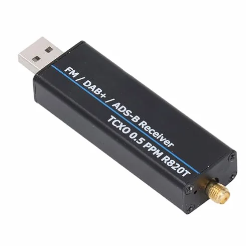 Odbiornik SDR RTL2832U R820T2 100 KHz-1766 MHz TCXO 0,5 PPM Aluminium USB