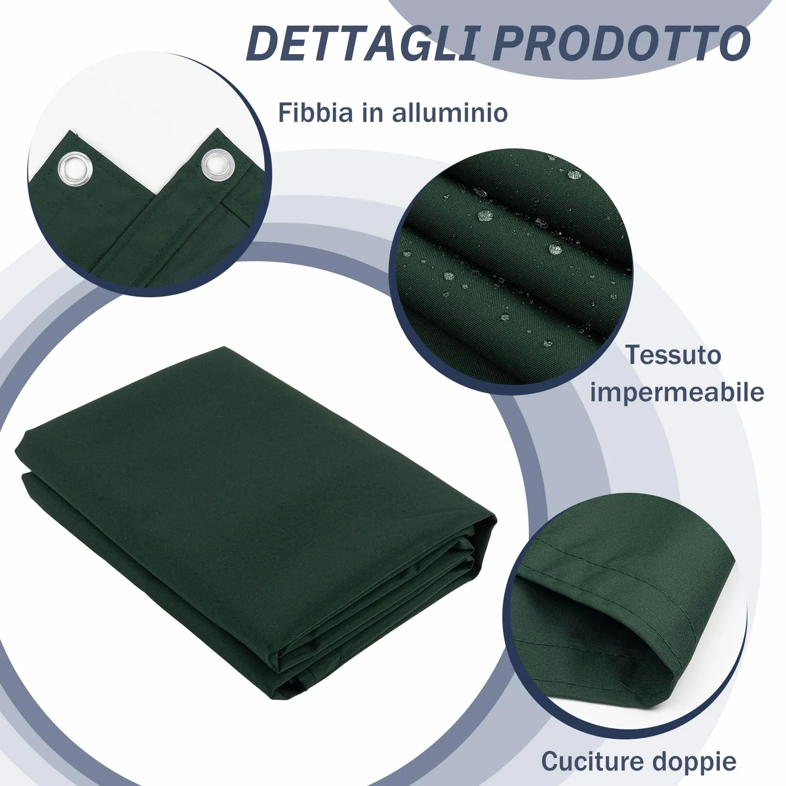 HENG FENG Frangivisto Balcone 0.9x8m, PES Impermeabile Copri ringhiera Balcone, UV-Resistente, Protezione della Privacy, con Cinghie, Verde