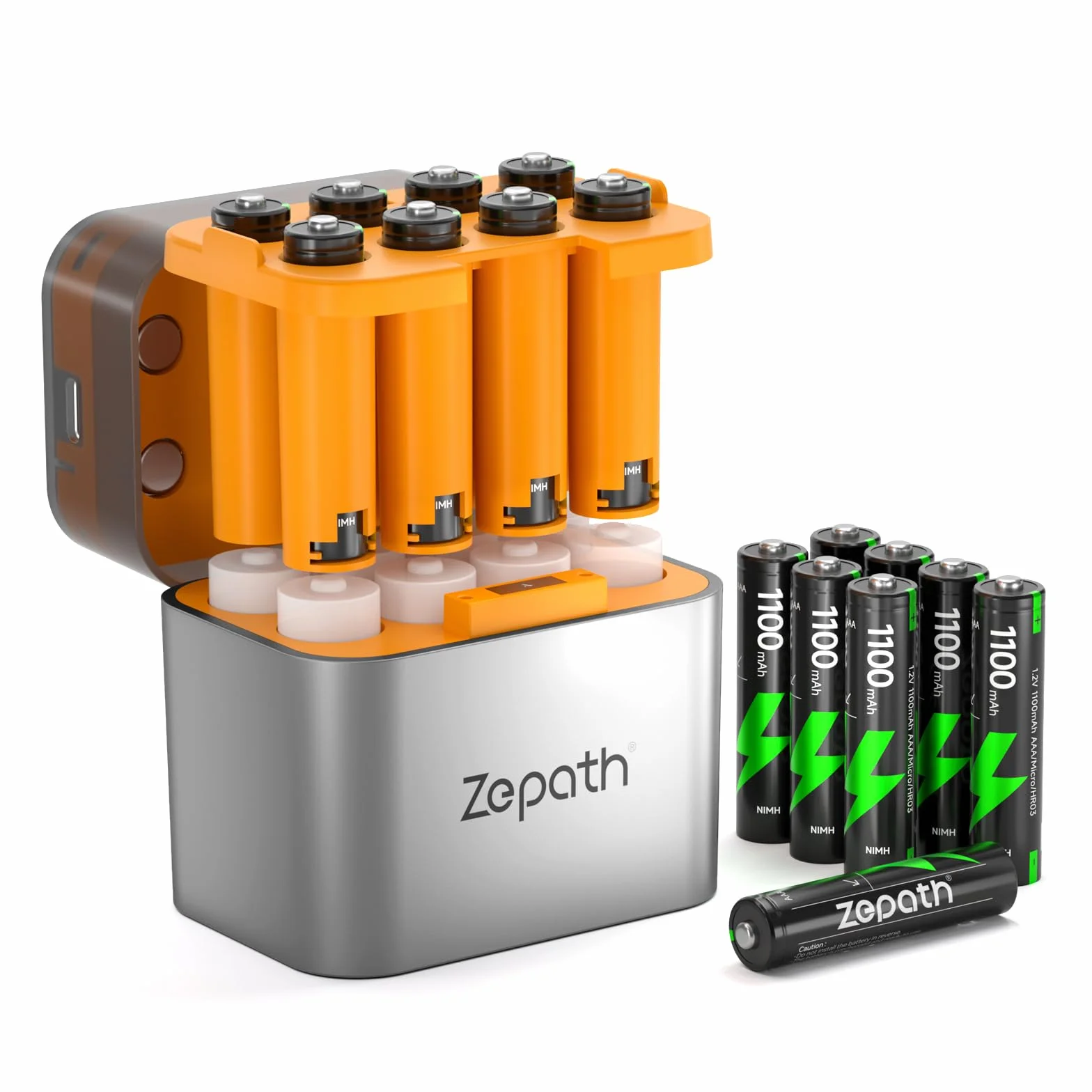 Caricabatterie ibrido Li-Ion NI-MH 16 batterie AAA ricaricabili 1100 mAh 1,2 V