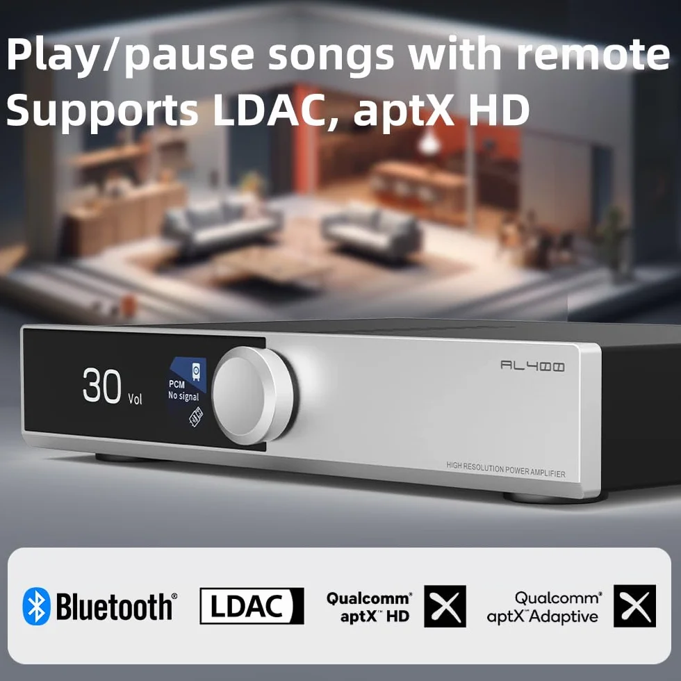 SMSL AL400 All-in-One Hi-Fi Decoder Preamp Phono Power Amp CS43131 MM MC RCA BT USB Opt Coassiale HDMI eARC Phono
