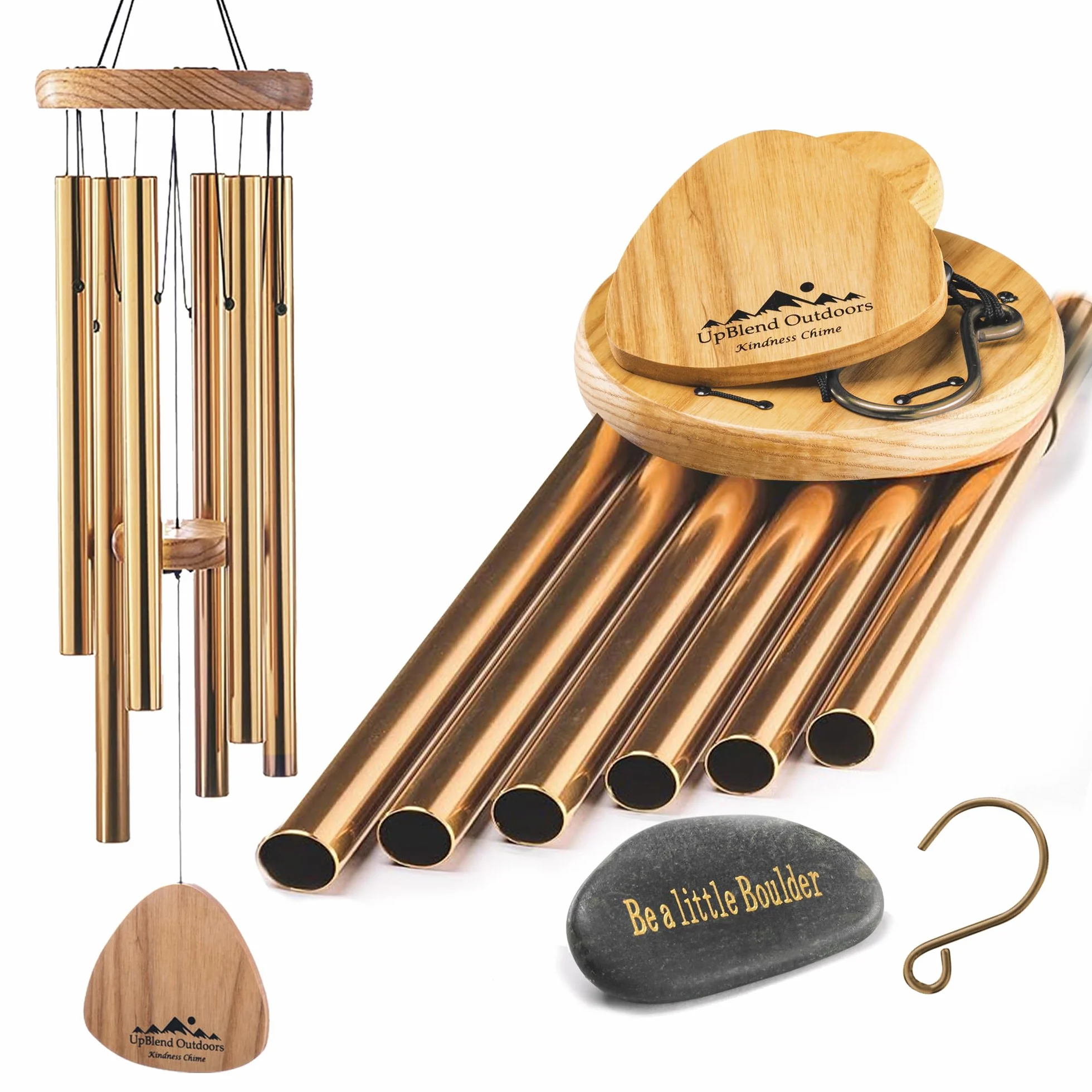 UpBlend Outdoors Campanelli a vento per esterni, 73,7 cm, in bronzo, per esterni, armonico, campane a vento per mamma, nonna, scacciapensieri per lei