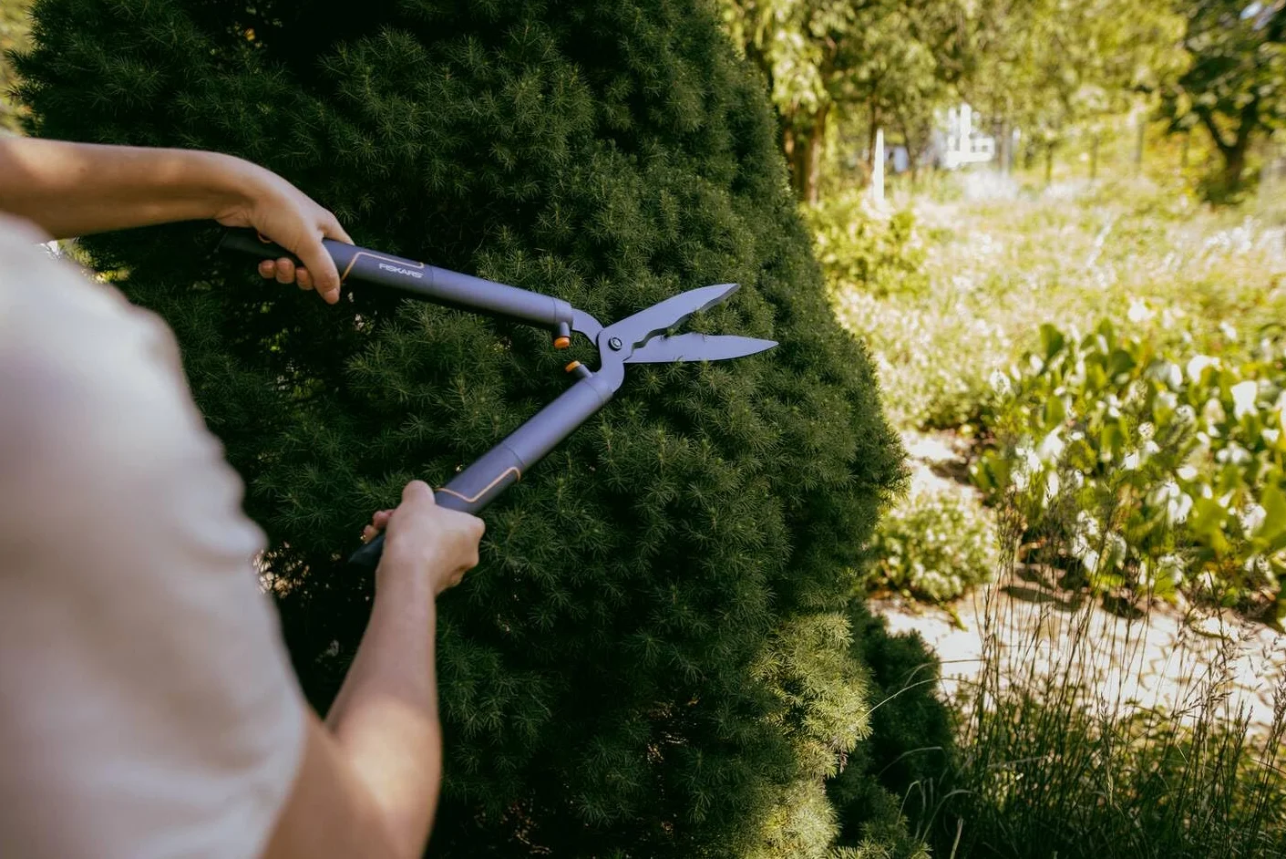 Fiskars Nożyce do żywopłotu SingleStep, ostrza faliste ze stali, 58 cm, HS22
