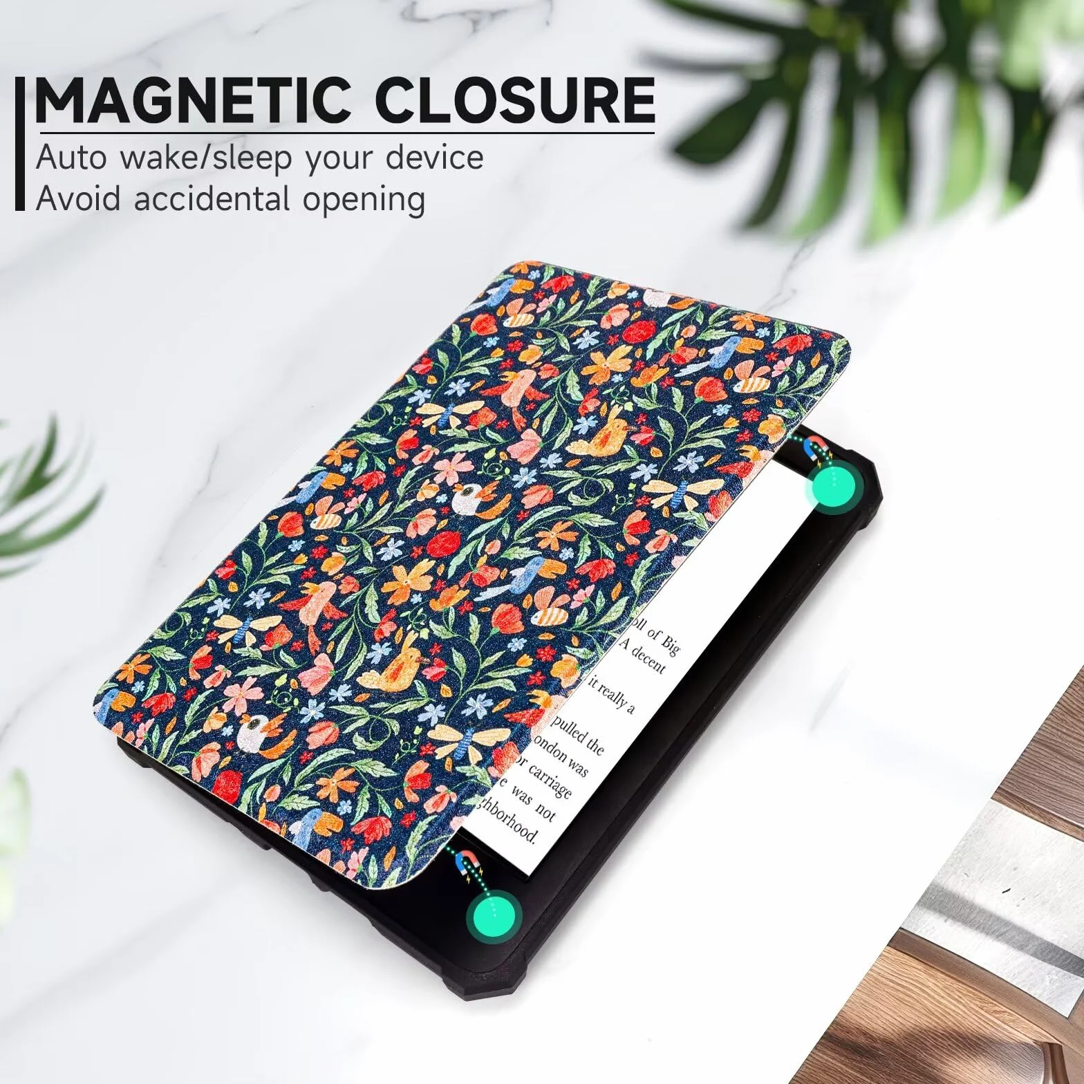 Fancity Custodia per Kindle Paperwhite 6" con Cinghia da Polso e Accensione/Spegnimento Automatico per 1/2/3 (2012-2016)