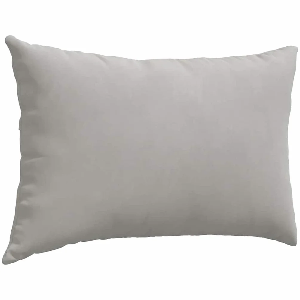 Cuscino divano 2 pezzi grigio chiaro 60x40 cm tessuto con cerniera imbottitura poliestere