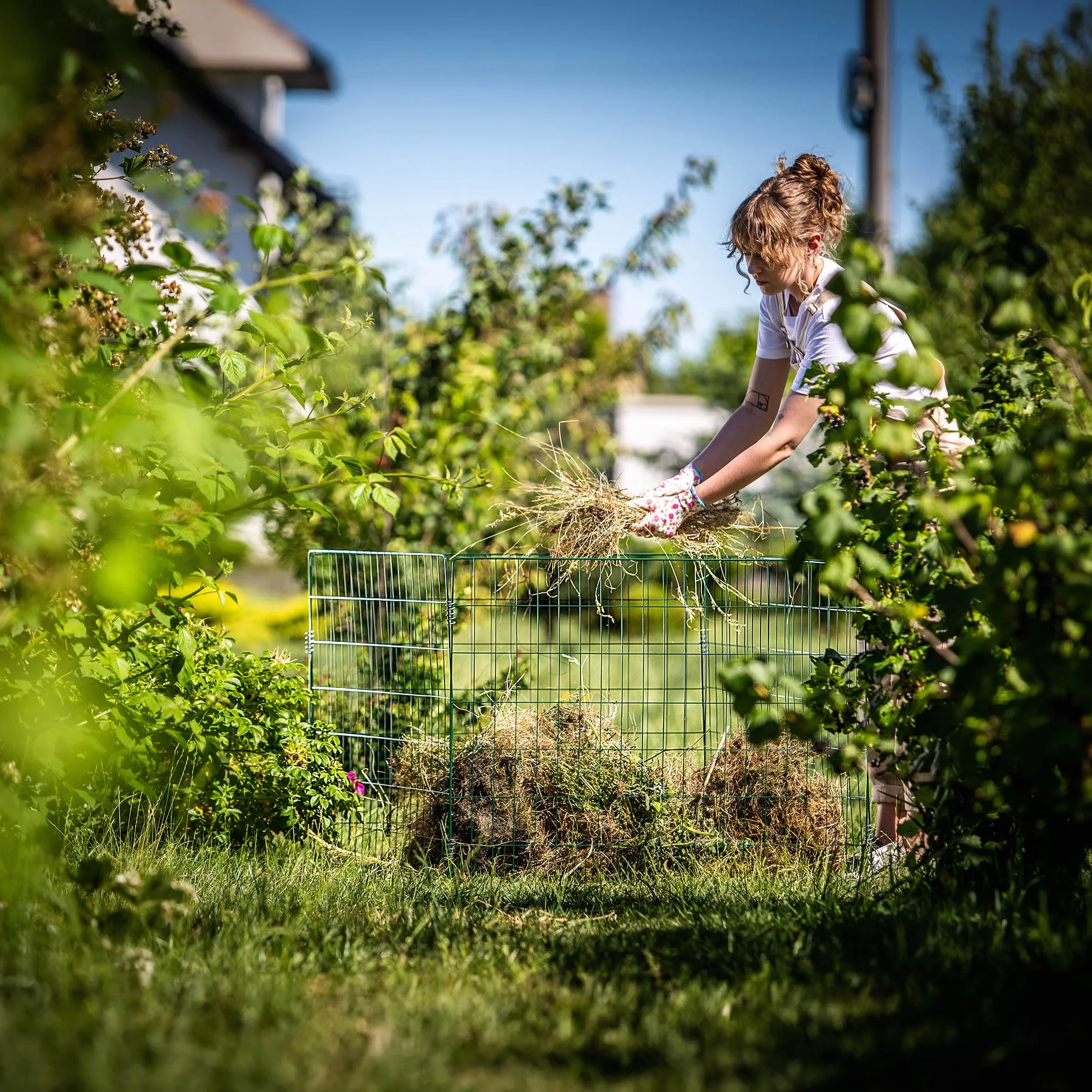 KADAX Compostiera in Metallo 450 Litri 70x70x90 cm, Contenitore per Compost da Giardino