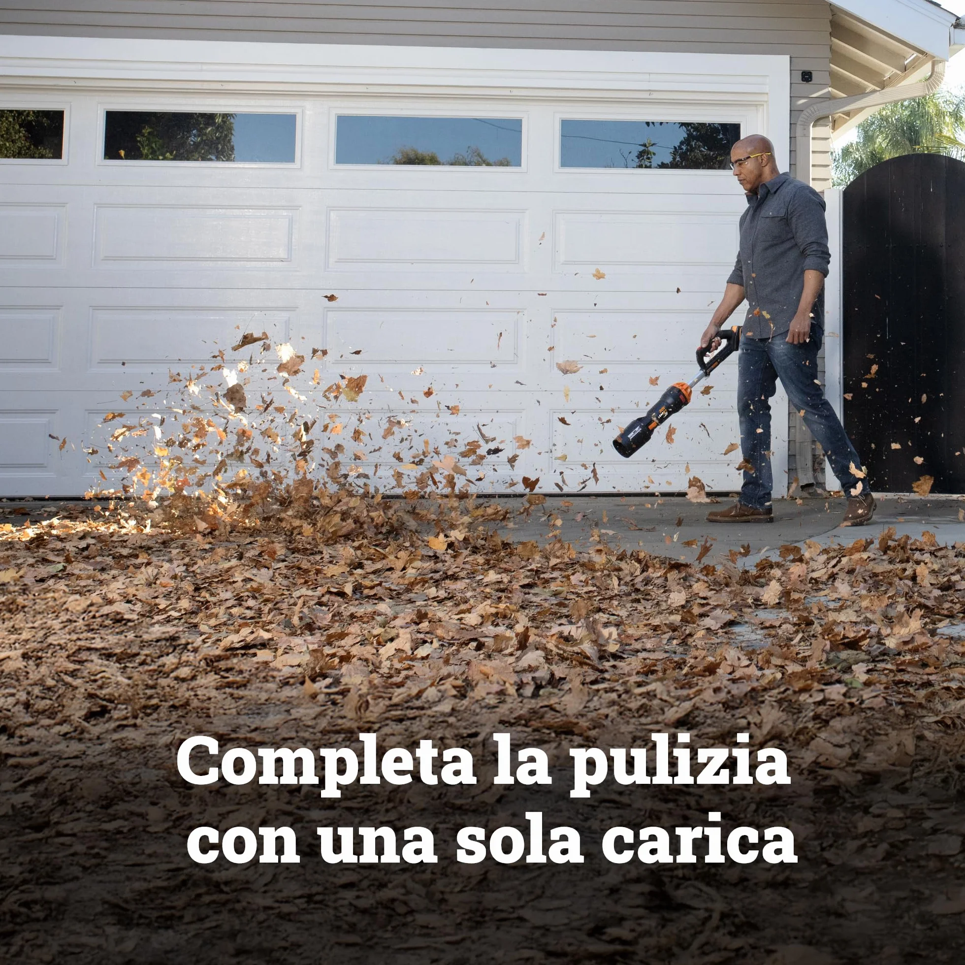 WORX Soffiatore a Batteria 20V WG543E.9 Brushless Potente Leggero e Pratico Batteria e Caricatore non inclusi