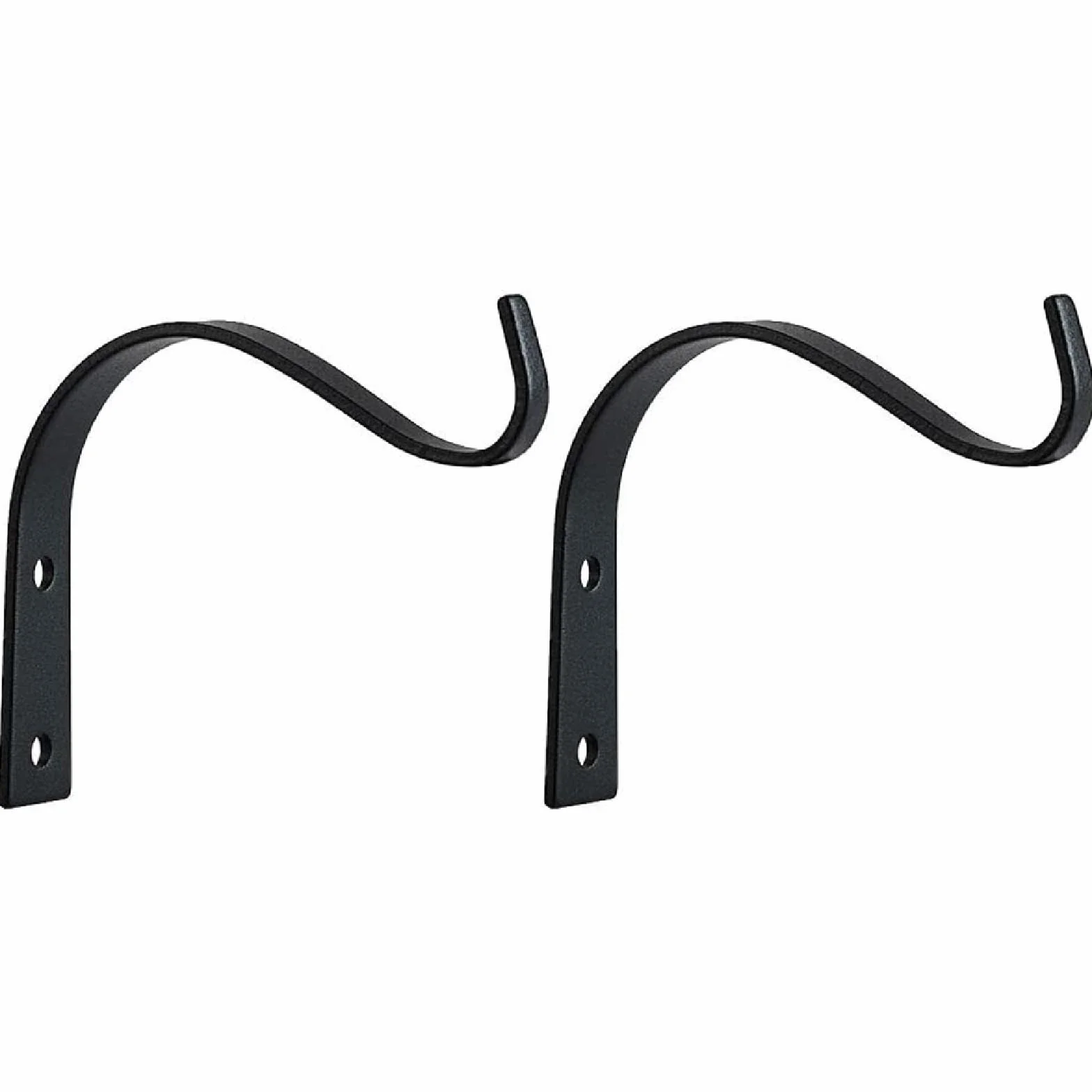 Ganci da parete in ferro da appendere, in metallo resistente, in ferro battuto, ganci da appendere alla parete per esterni, per appendere lanterne, mangiatoie per uccelli, 2 pezzi, colore nero