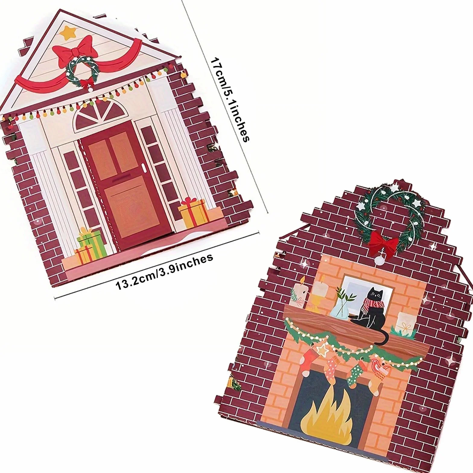 Biglietto Auguri Natale Pop-Up 3D, Gatti Albero Regali con Busta, Decorazioni Natalizie