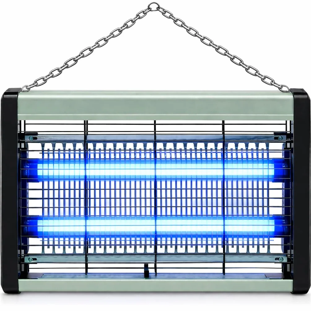 Lampada Antizanzare 8W LED UV – Ammazza Zanzare Elettrico e Antimosche con Vassoio Estraibile – Killer Insetti per Casa, Cucina, Balcone e Terrazza – Copertura fino a 40 m² (8, Watt)