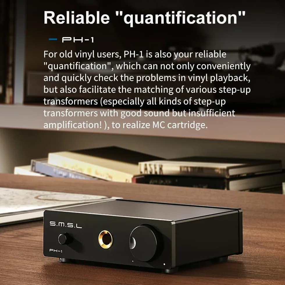 S.M.S.L PH-1 Preamplificatore Phono MM 46dB CNC Amplificatore Cuffie