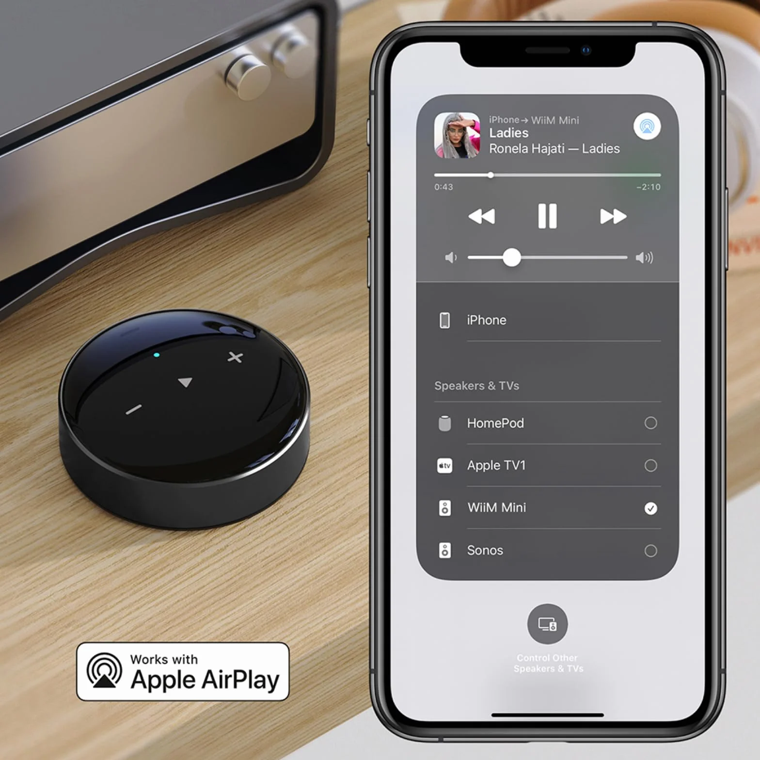 WiiM Mini Lettore audio wireless AirPlay 2 stereo multiroom preamplificatore compatibile Alexa Siri alta risoluzione